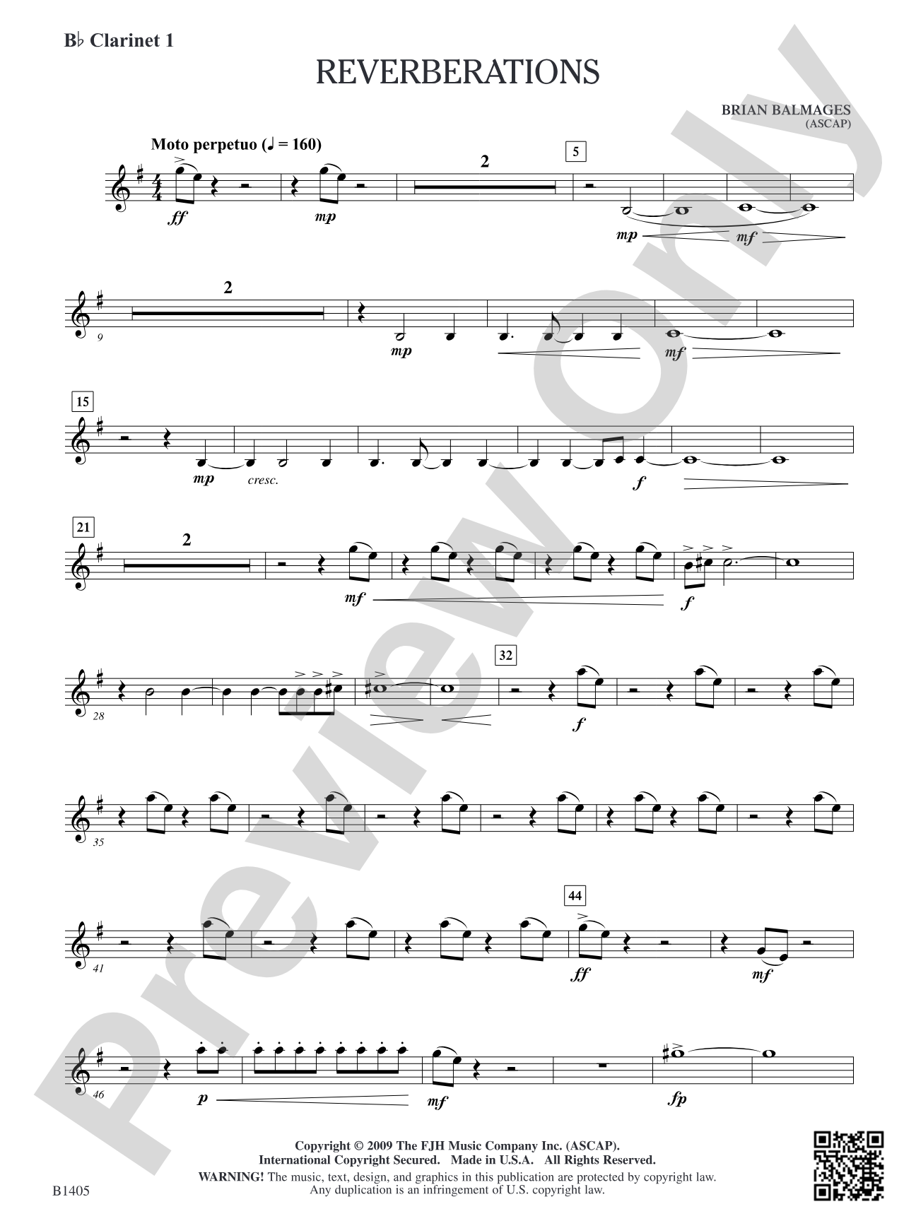 Reverberations: B-flat Clarinet 1