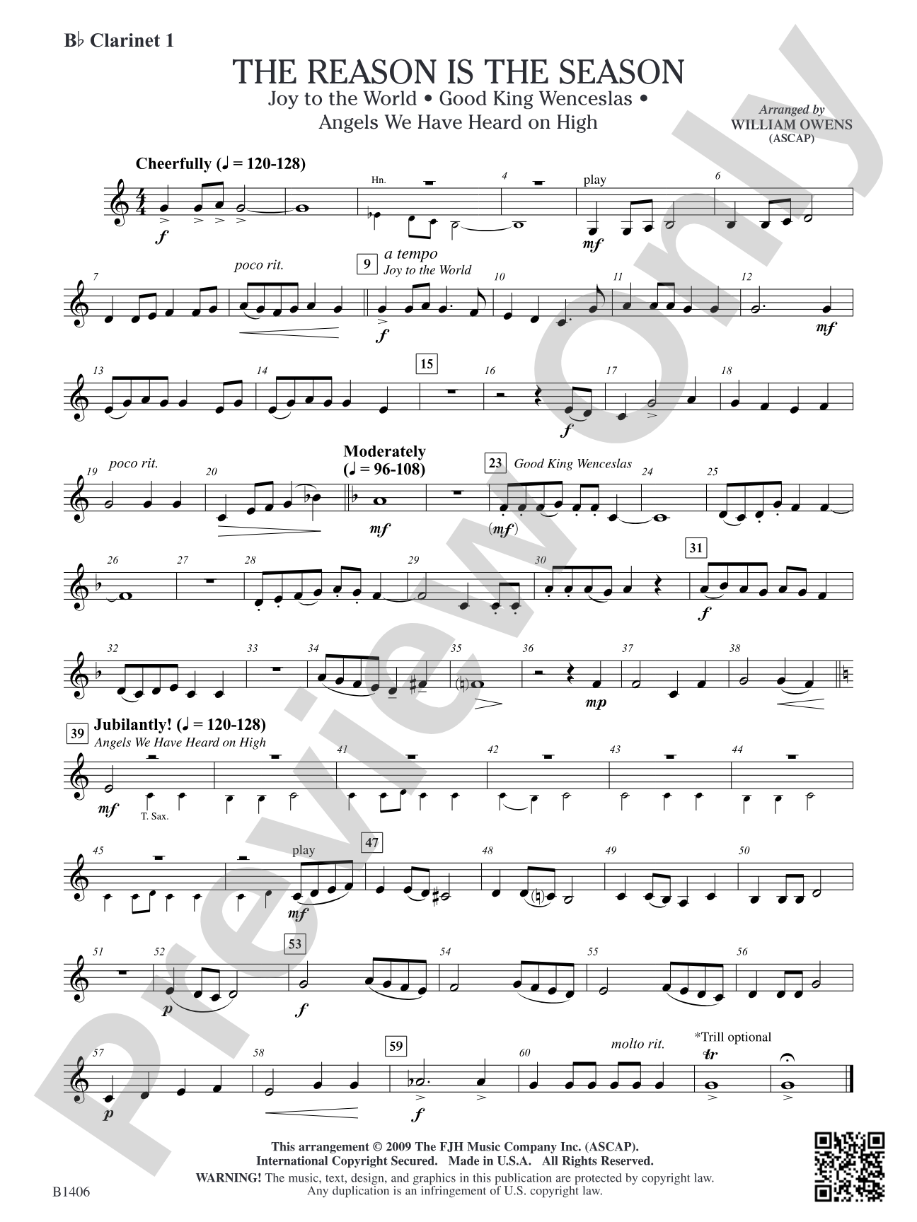 The Reason Is the Season: B-flat Clarinet 1