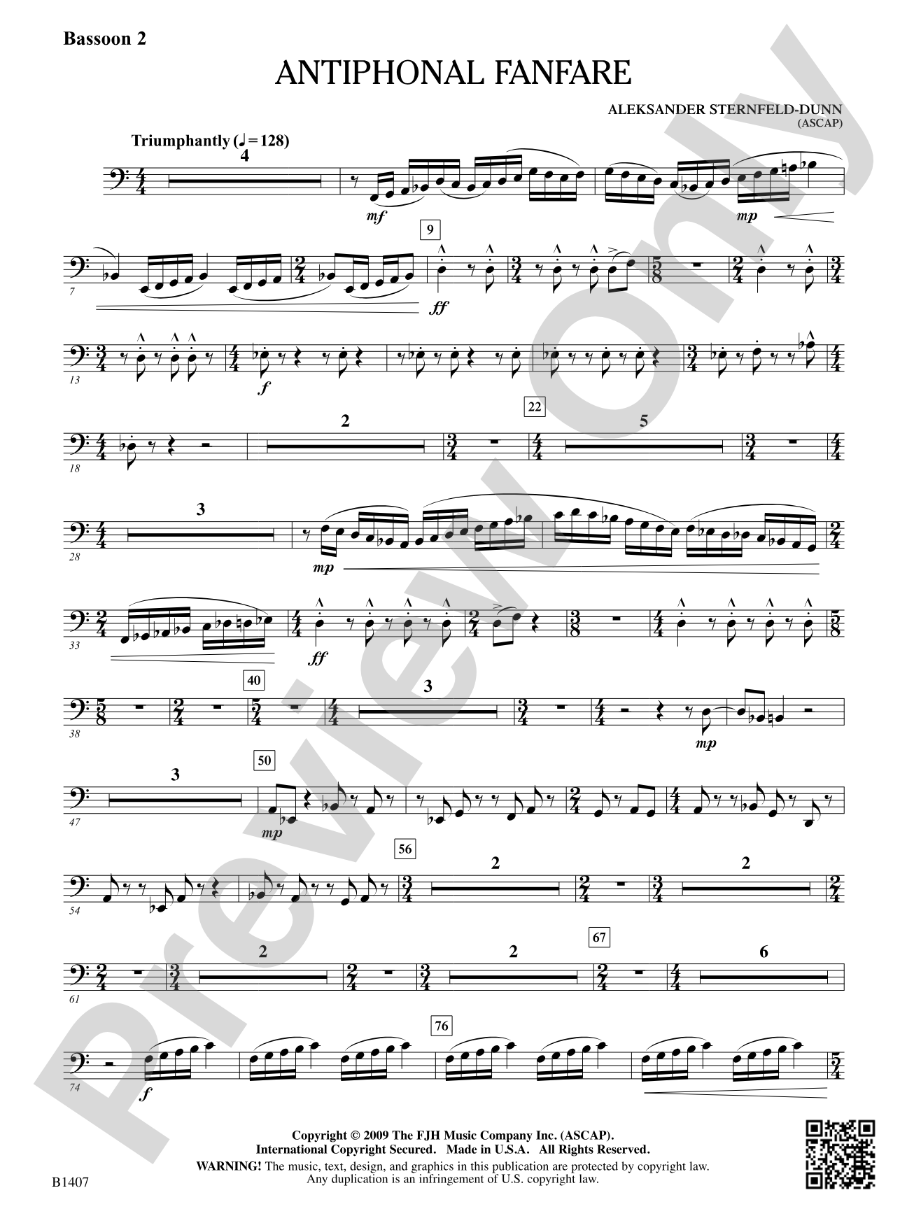 Antiphonal Fanfare: Bassoon 2