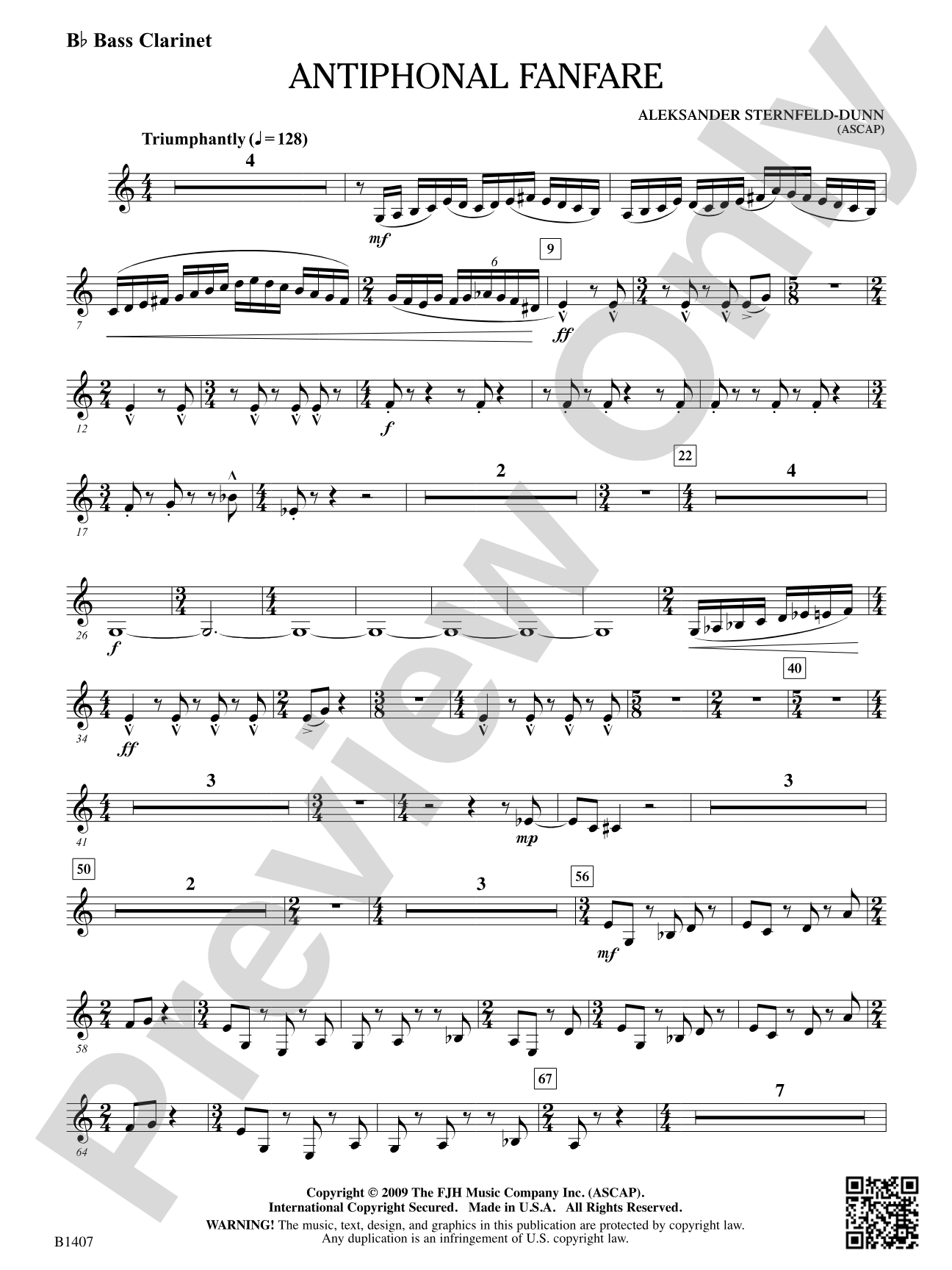Antiphonal Fanfare: B-flat Bass Clarinet