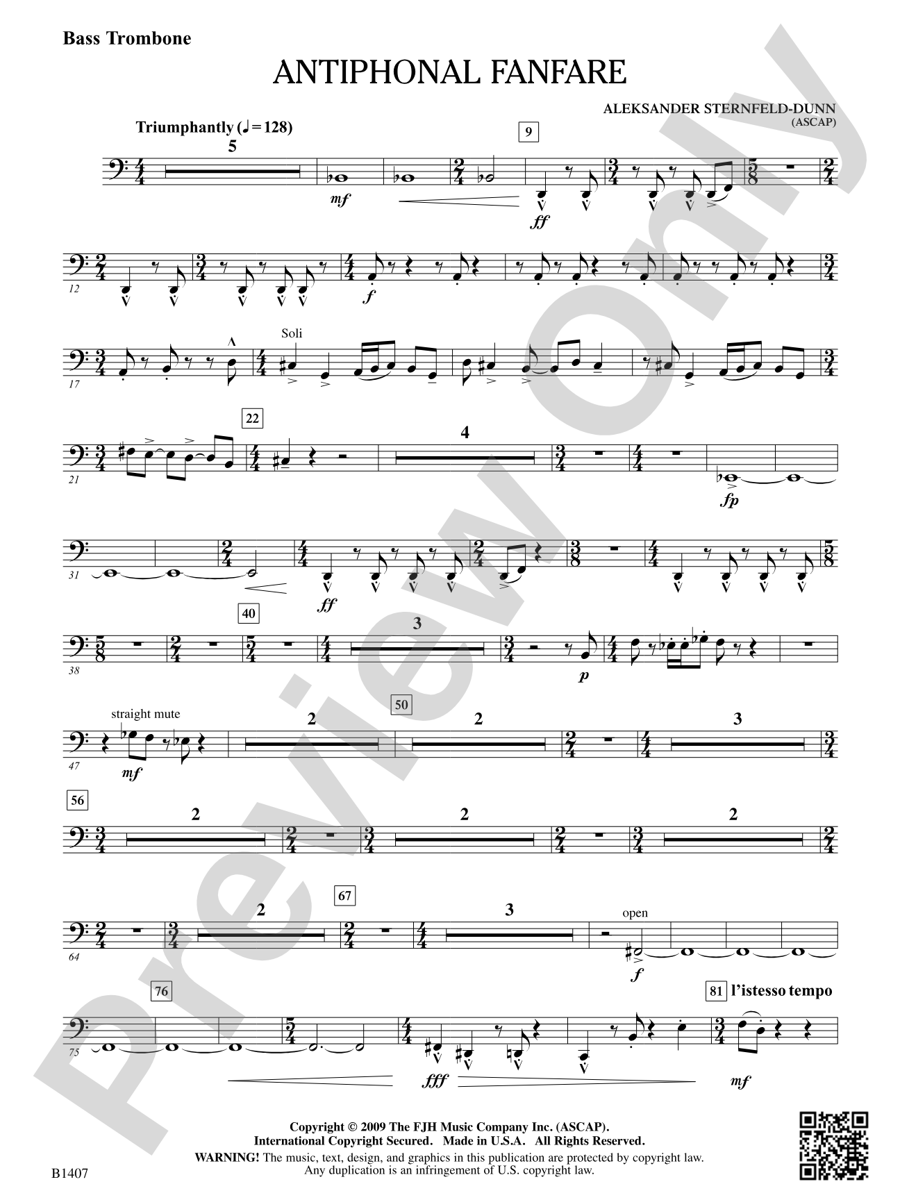 Antiphonal Fanfare: Bass Trombone
