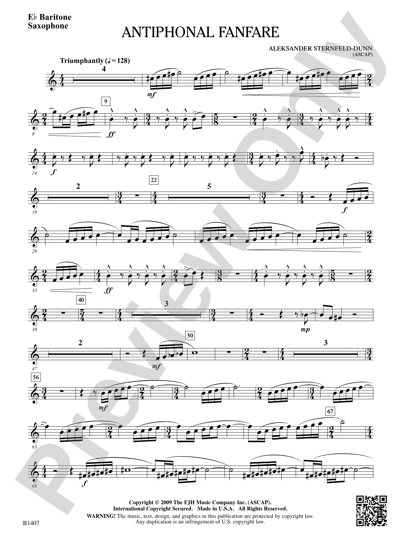 Antiphonal Fanfare: E-flat Baritone Saxophone