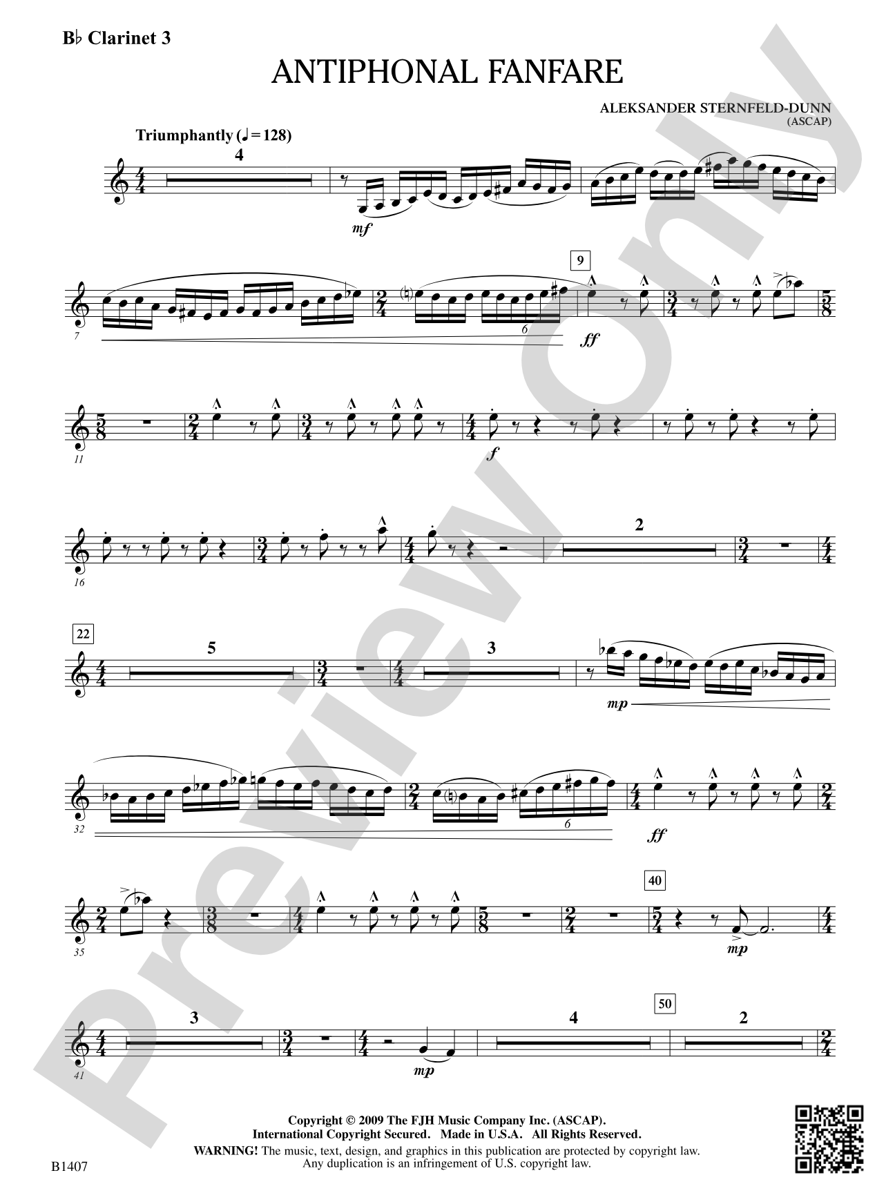 Antiphonal Fanfare: B-flat Clarinet 3