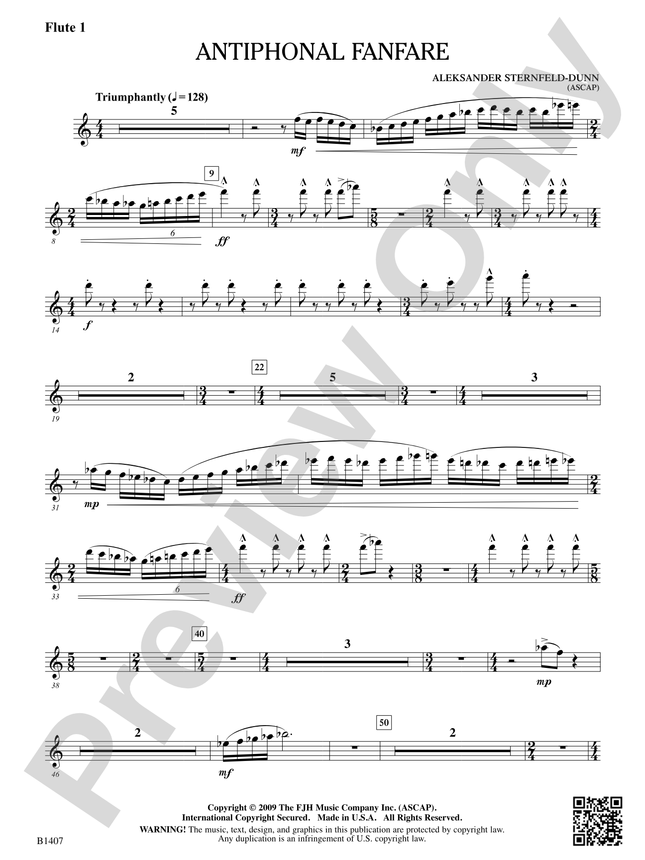 Antiphonal Fanfare: Flute 1