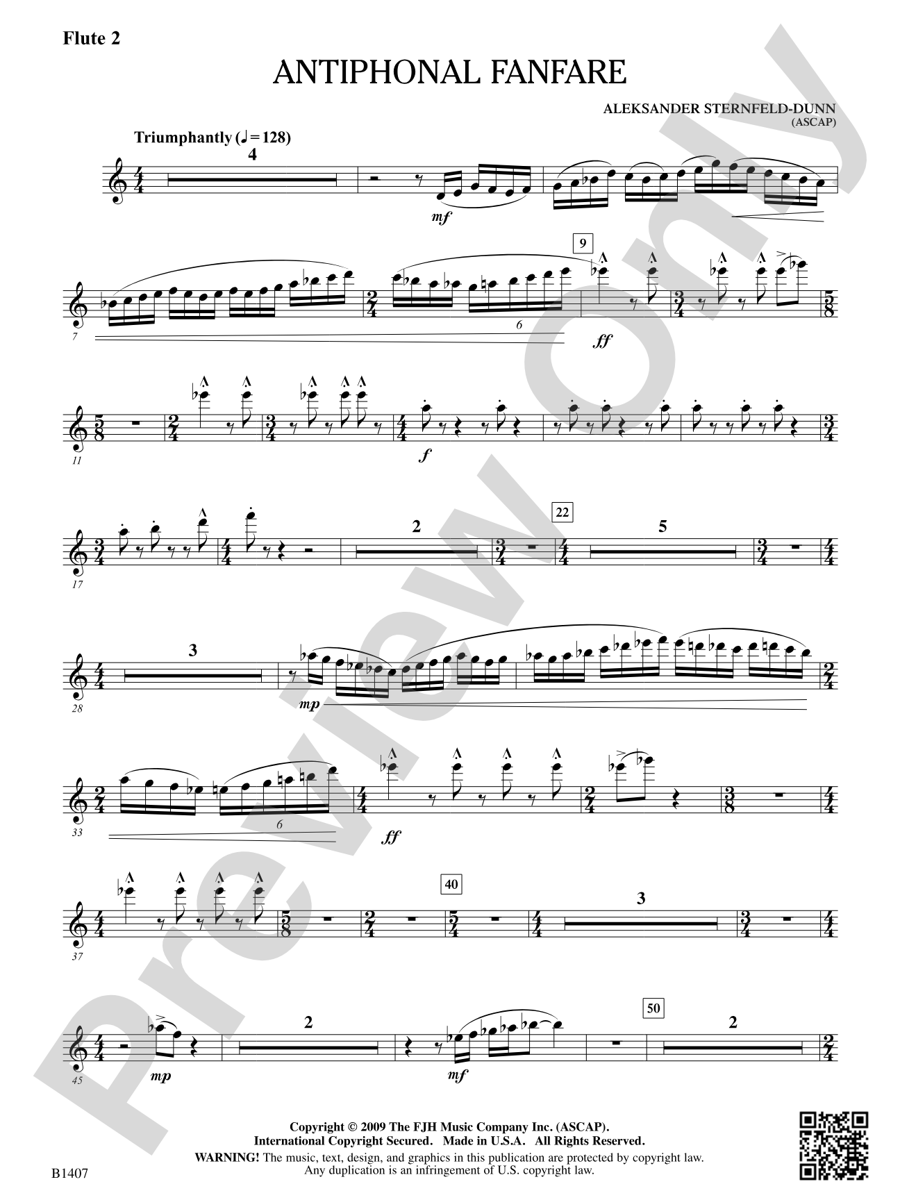 Antiphonal Fanfare: Flute 2