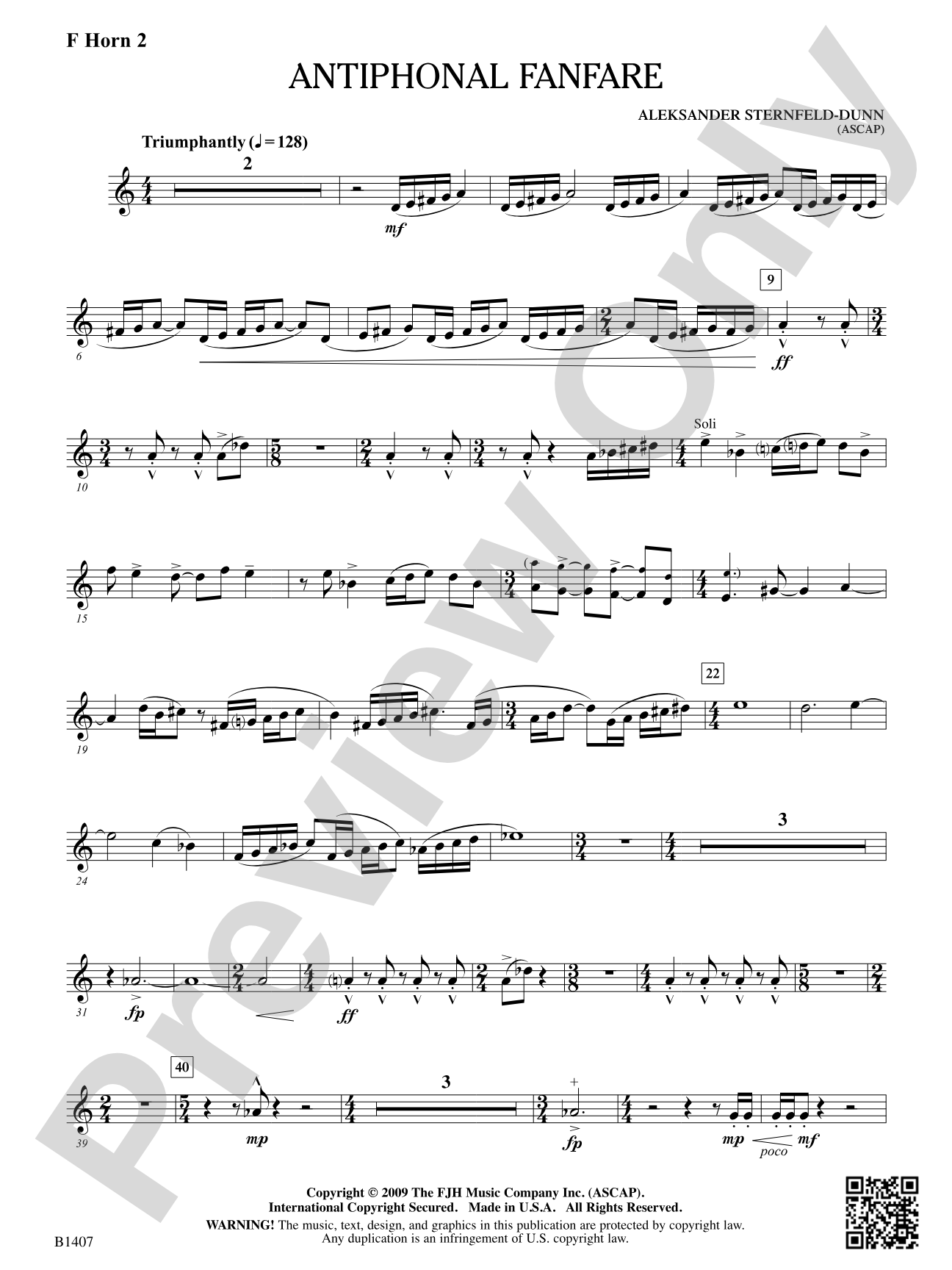 Antiphonal Fanfare: F Horn 2