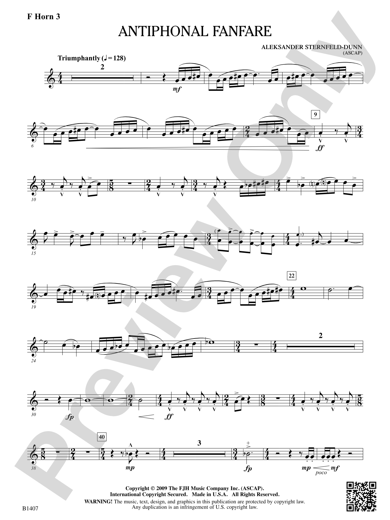 Antiphonal Fanfare: F Horn 3