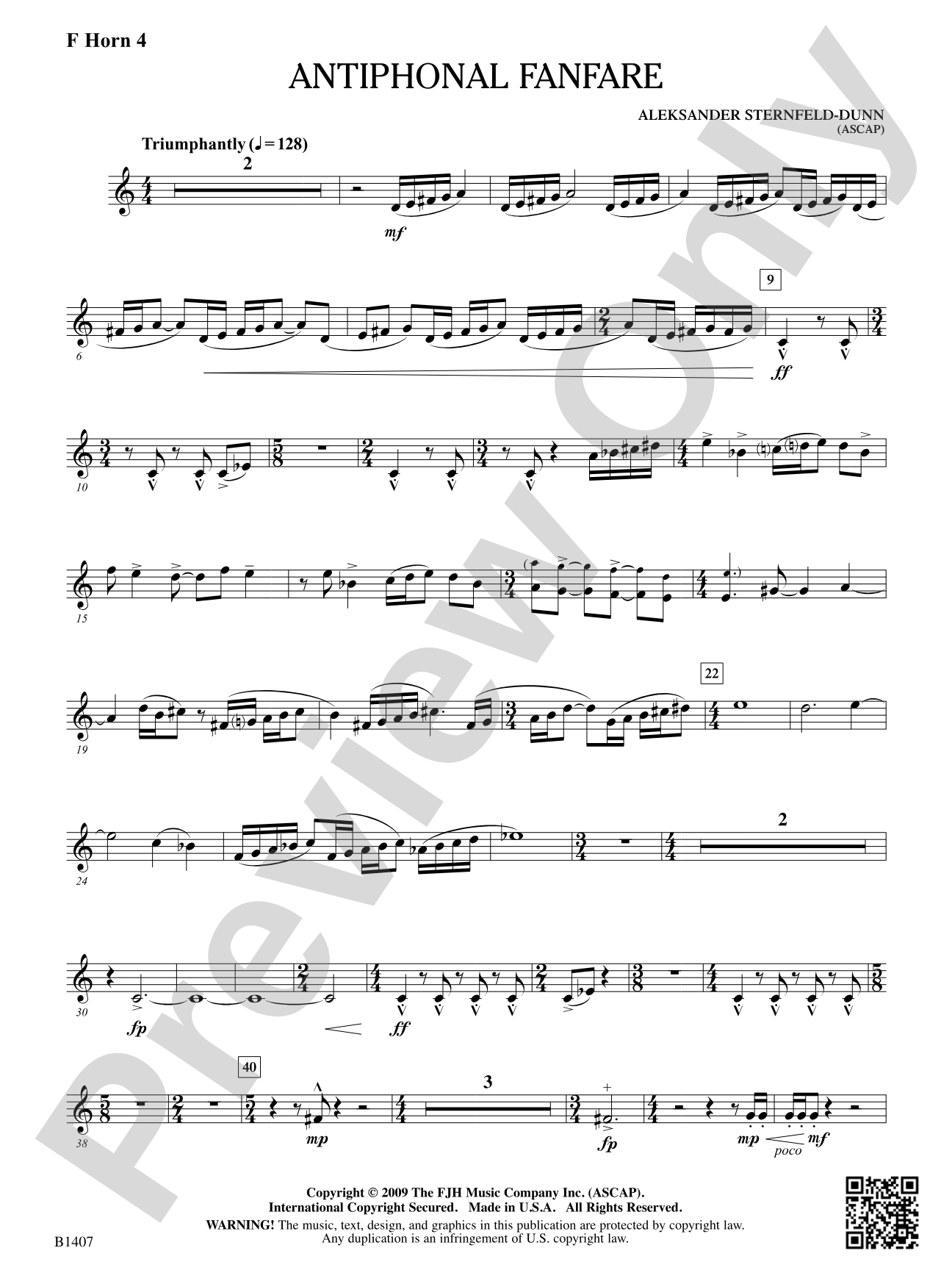 Antiphonal Fanfare: F Horn 4