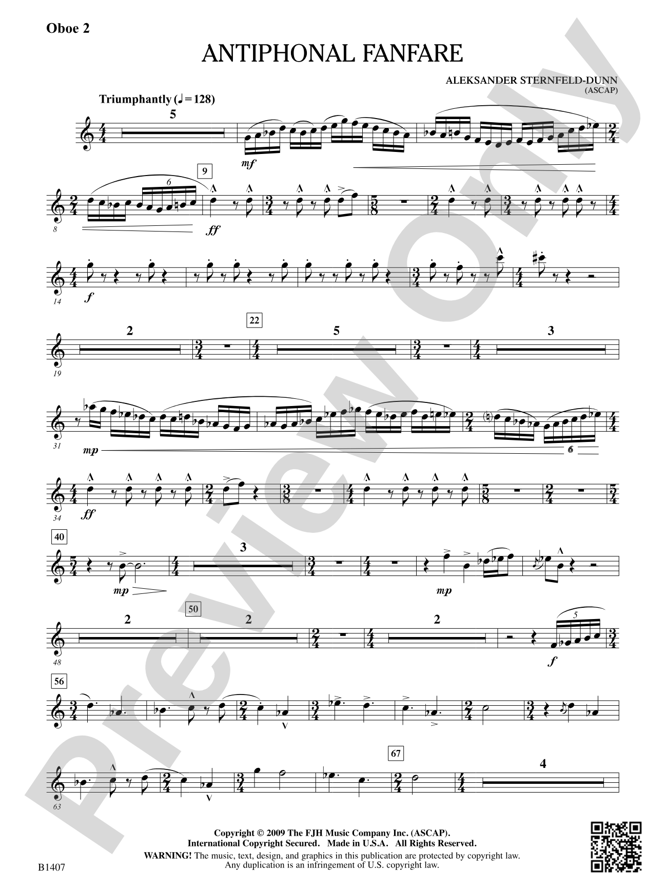 Antiphonal Fanfare: Oboe 2