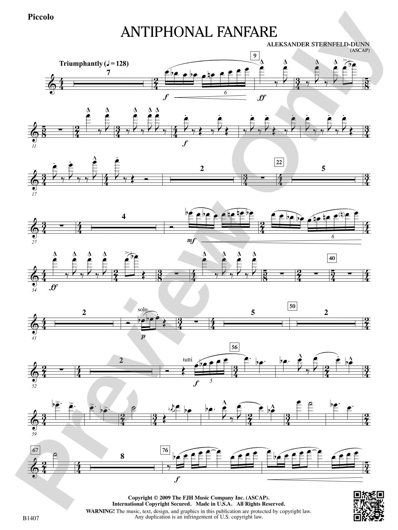 Antiphonal Fanfare: Piccolo