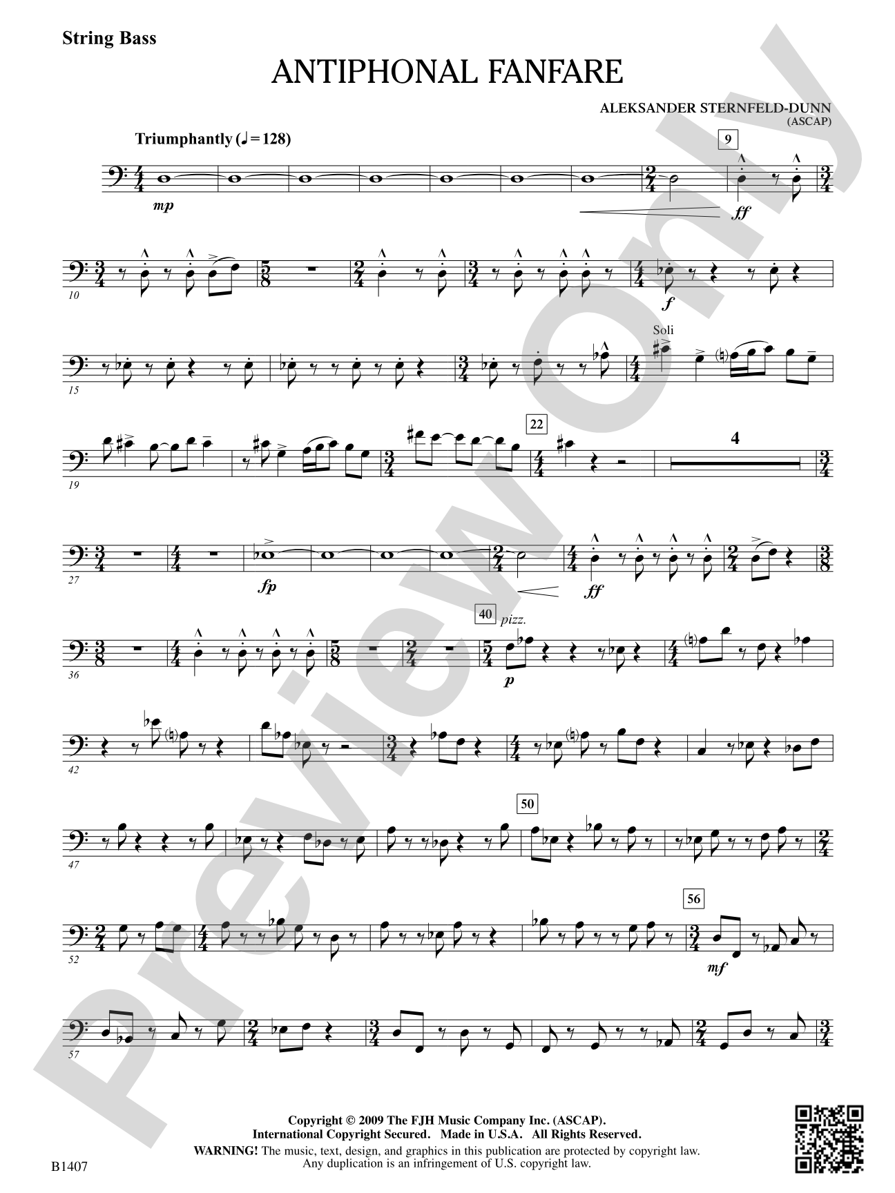 Antiphonal Fanfare: String Bass