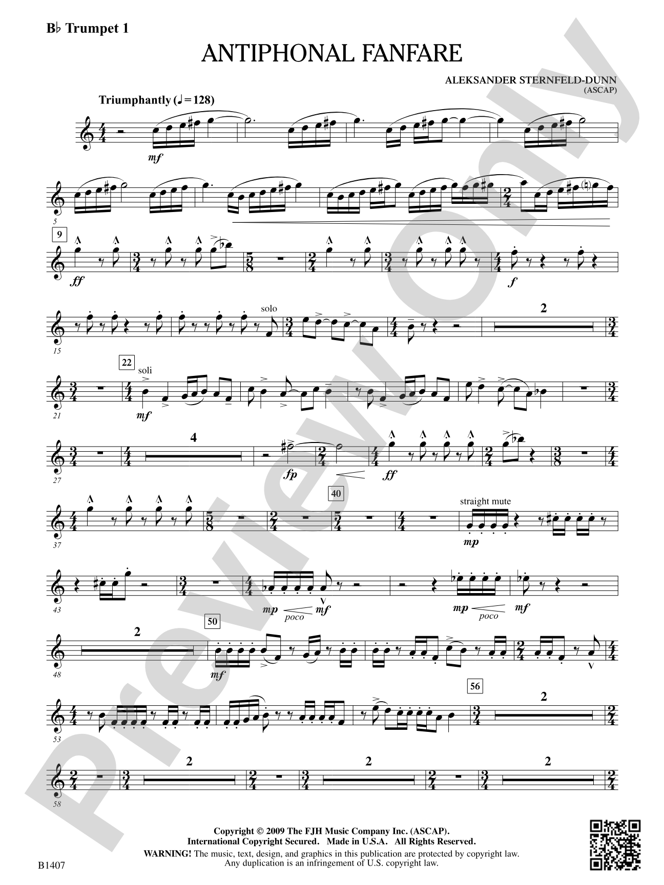 Antiphonal Fanfare: B-flat Trumpet 1