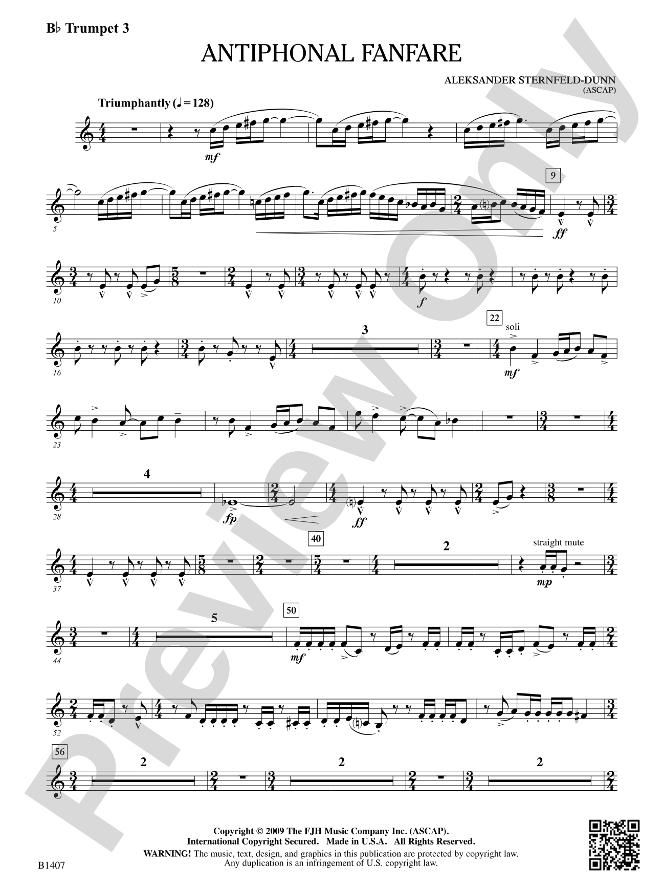 Antiphonal Fanfare: B-flat Trumpet 3