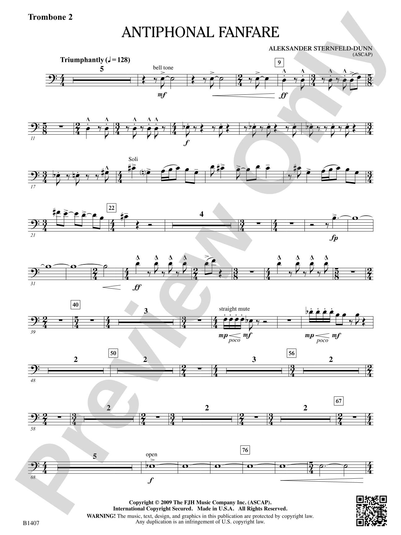 Antiphonal Fanfare: Trombone 2