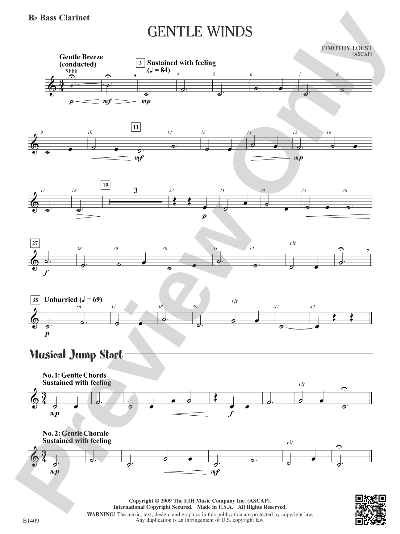 Gentle Winds: B-flat Bass Clarinet