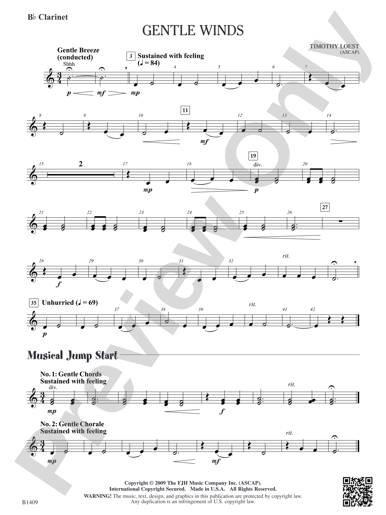 Gentle Winds: B-flat Clarinet
