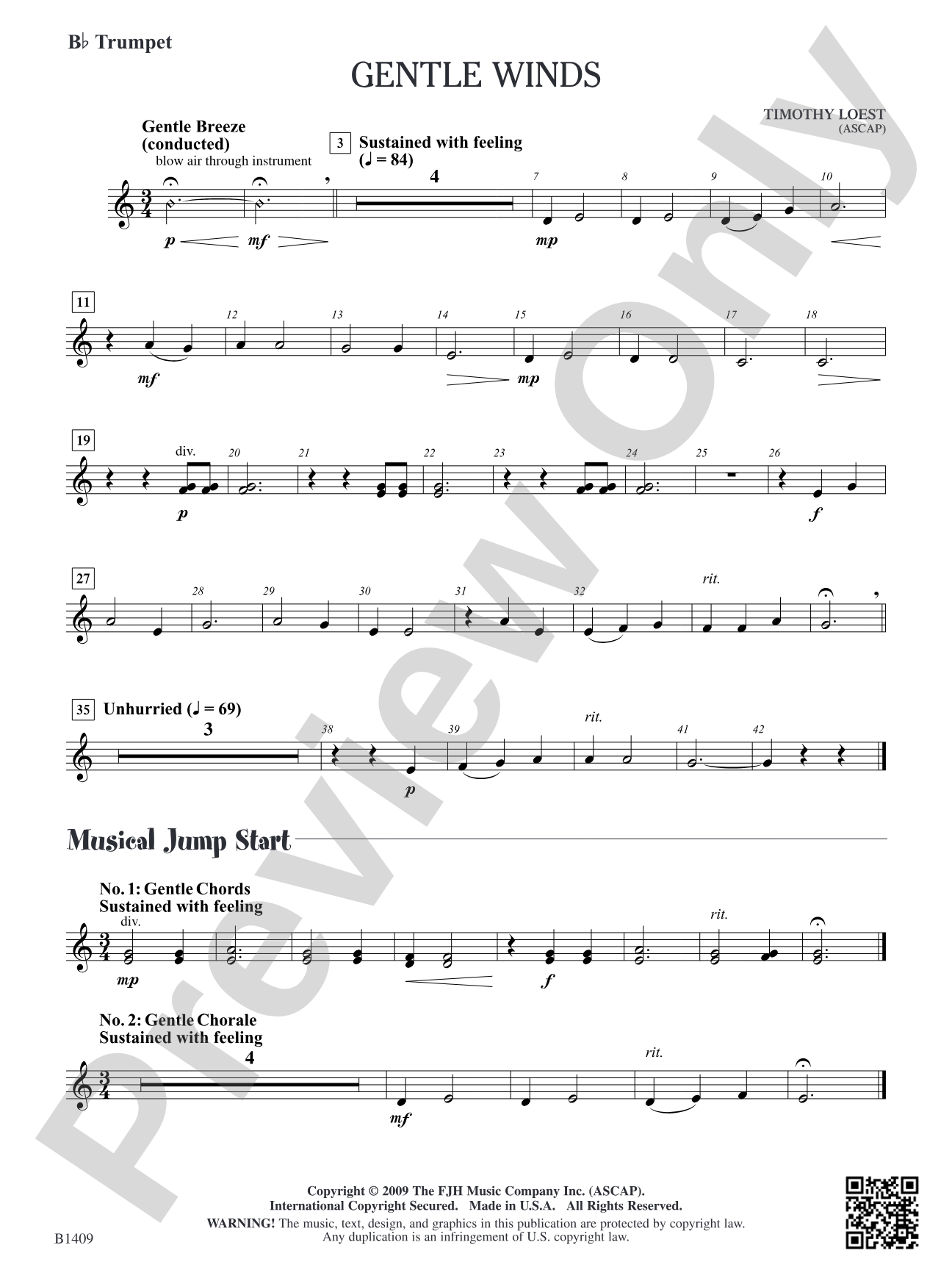 Gentle Winds: B-flat Trumpet