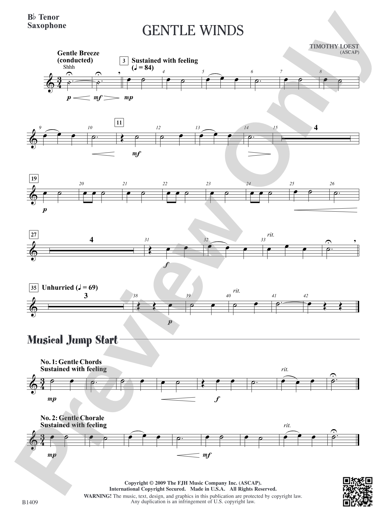 Gentle Winds: B-flat Tenor Saxophone