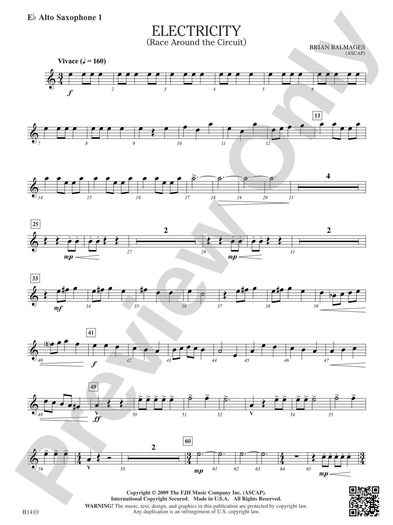 Electricity: E-flat Alto Saxophone 1