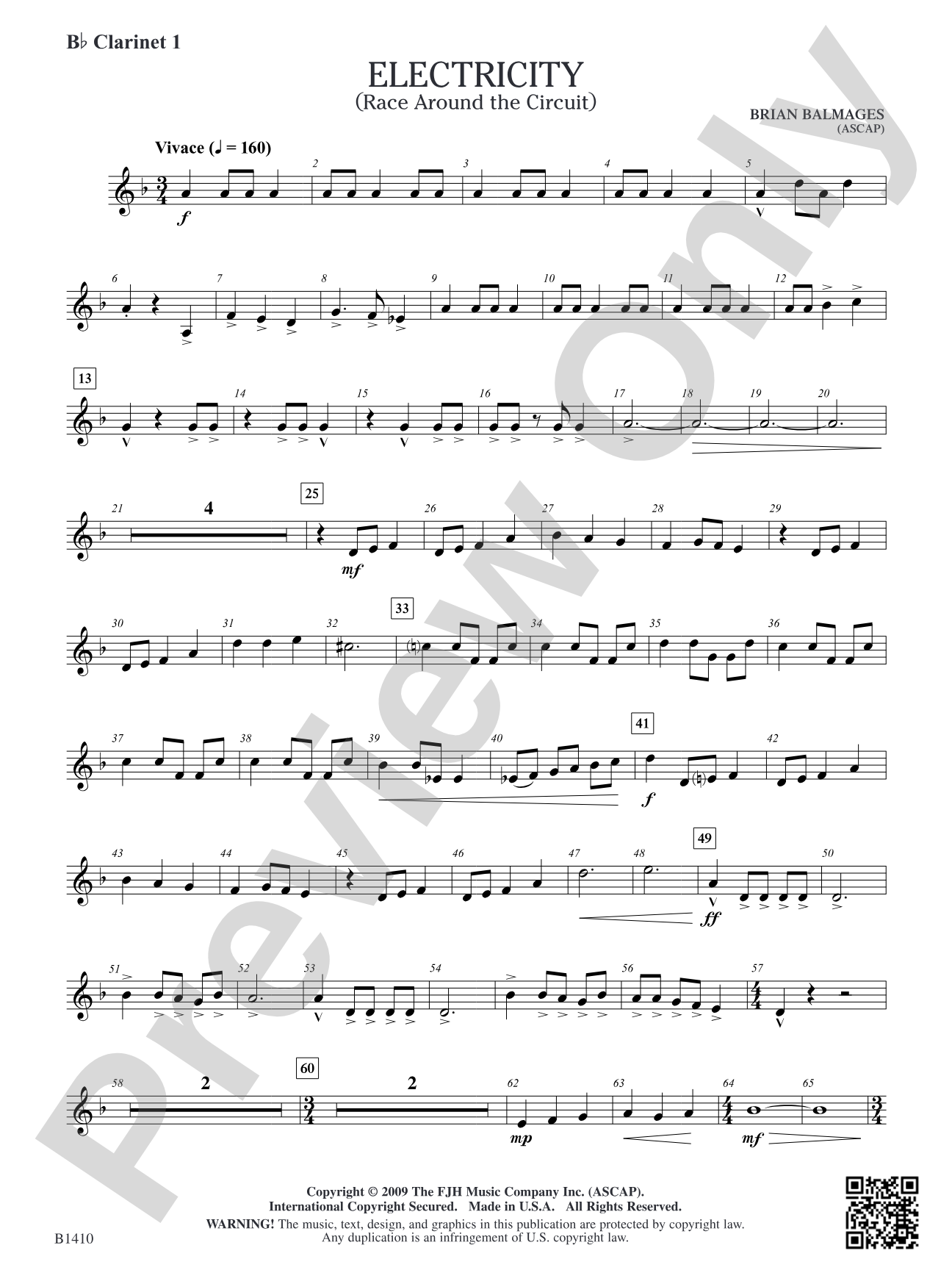 Electricity: B-flat Clarinet 1