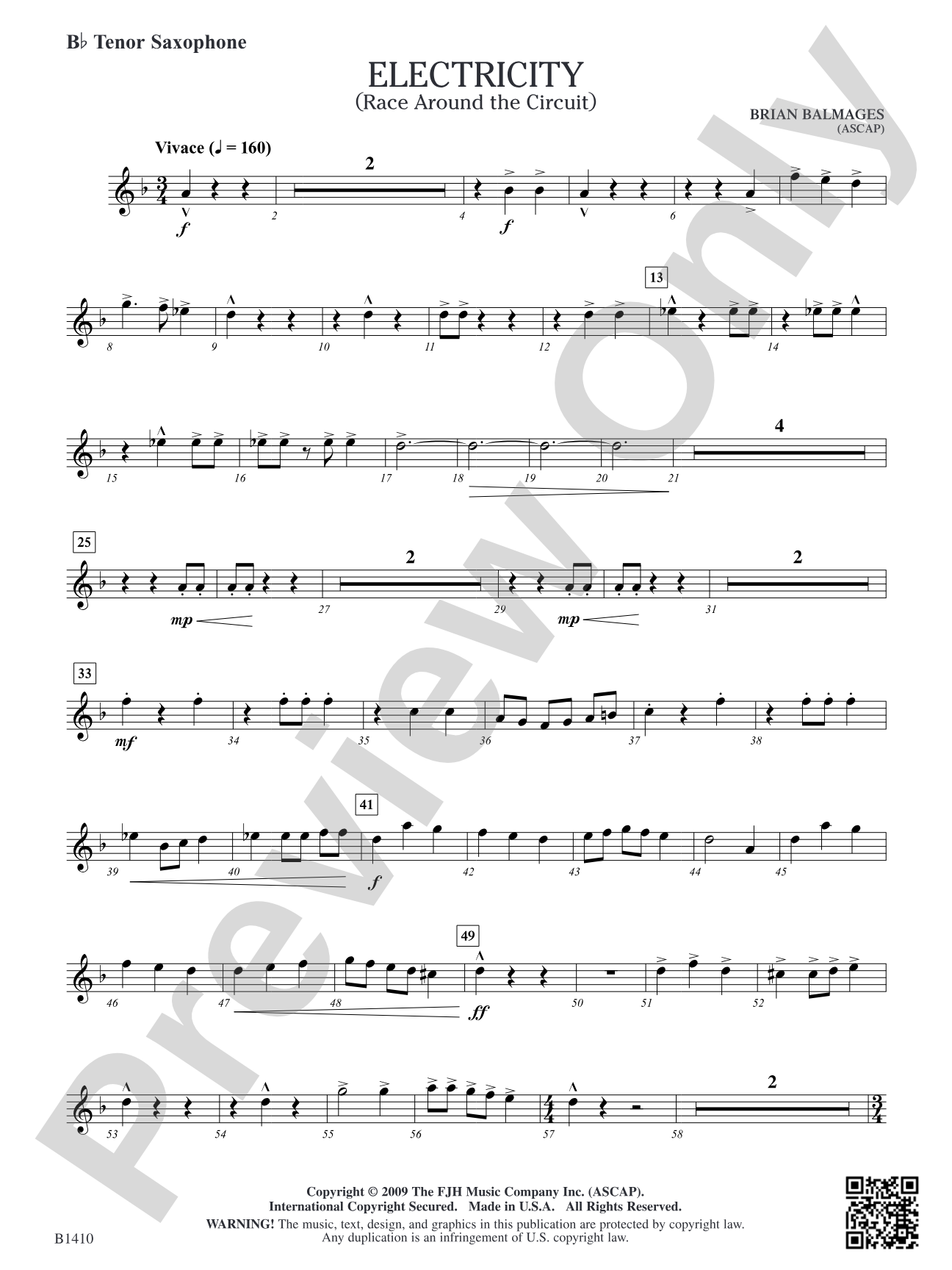 Electricity: B-flat Tenor Saxophone