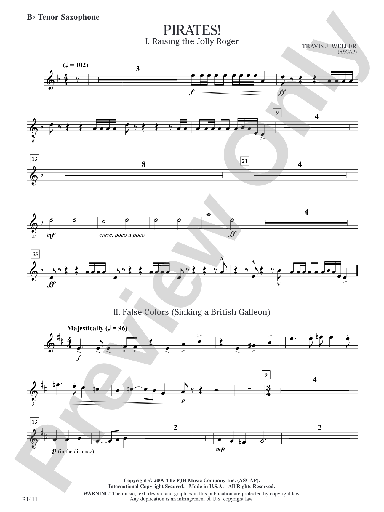 Pirates!: B-flat Tenor Saxophone