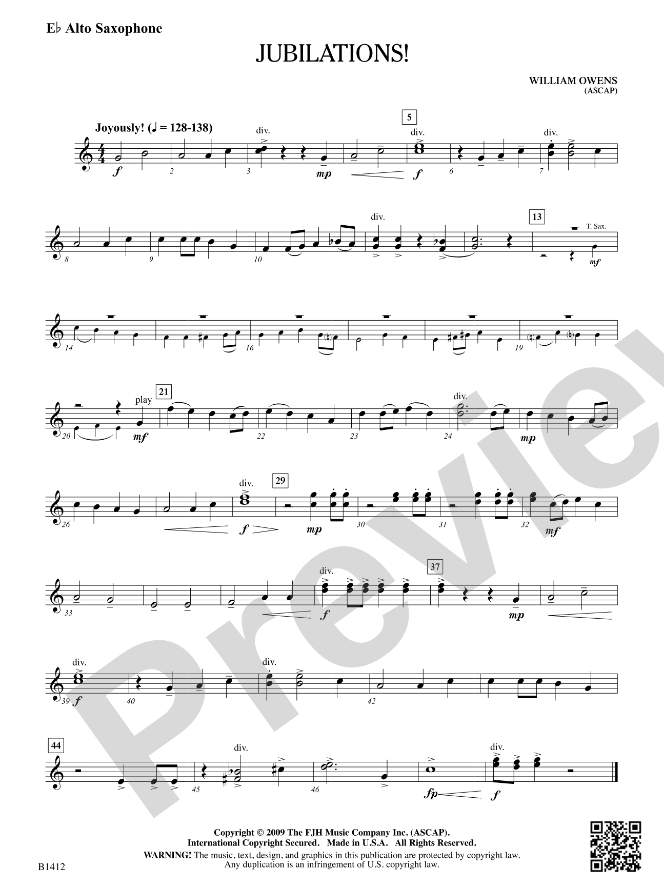 Jubilations!: E-flat Alto Saxophone