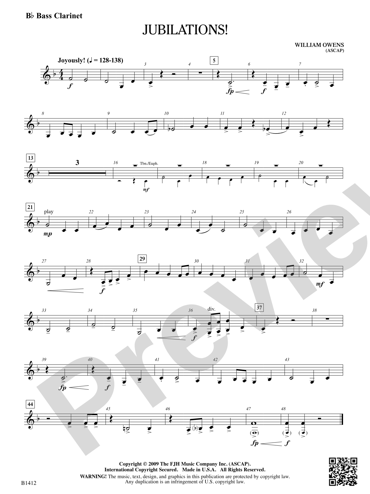 Jubilations!: B-flat Bass Clarinet