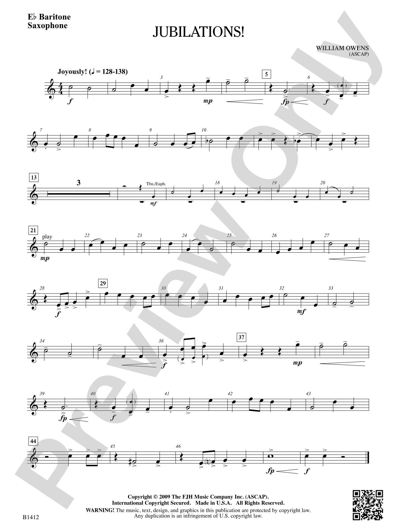 Jubilations!: E-flat Baritone Saxophone