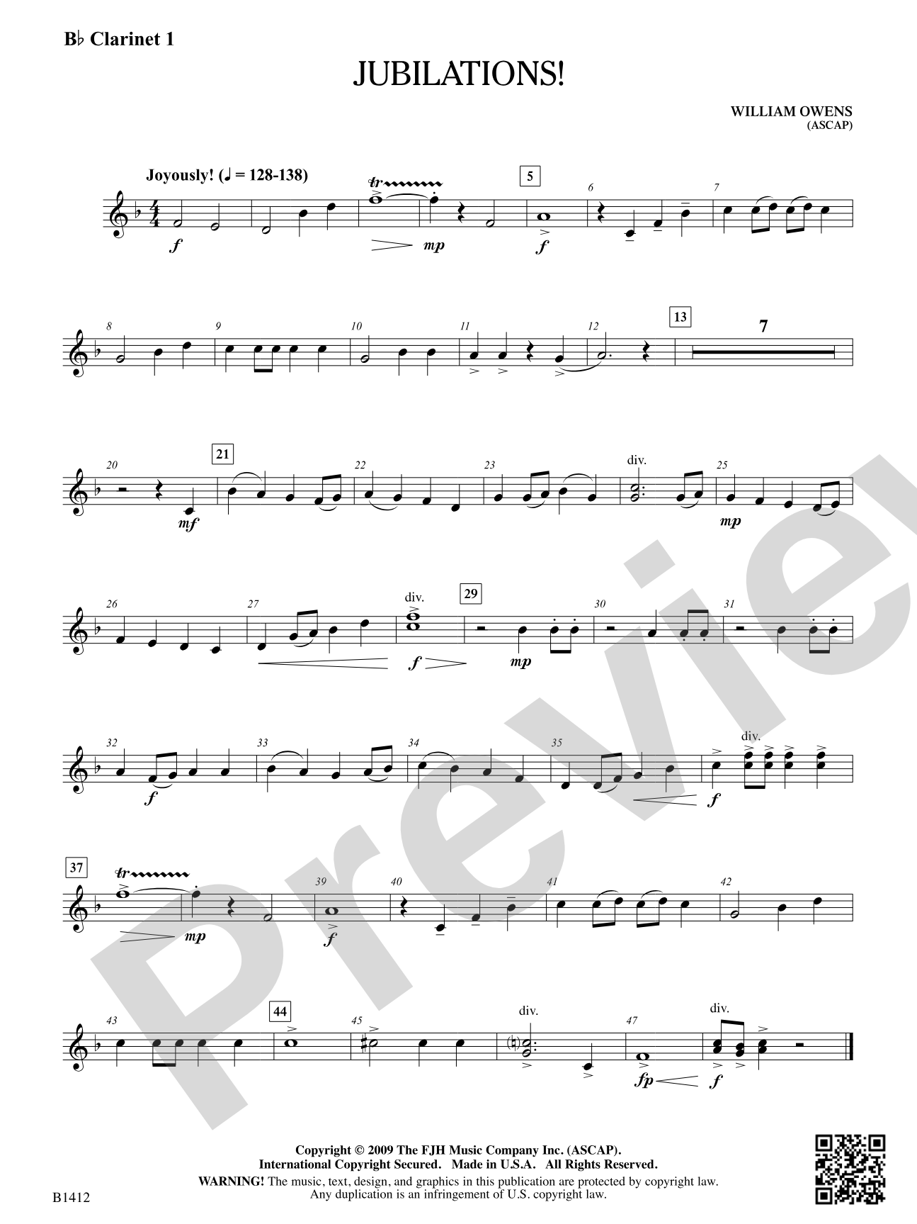 Jubilations!: B-flat Clarinet 1
