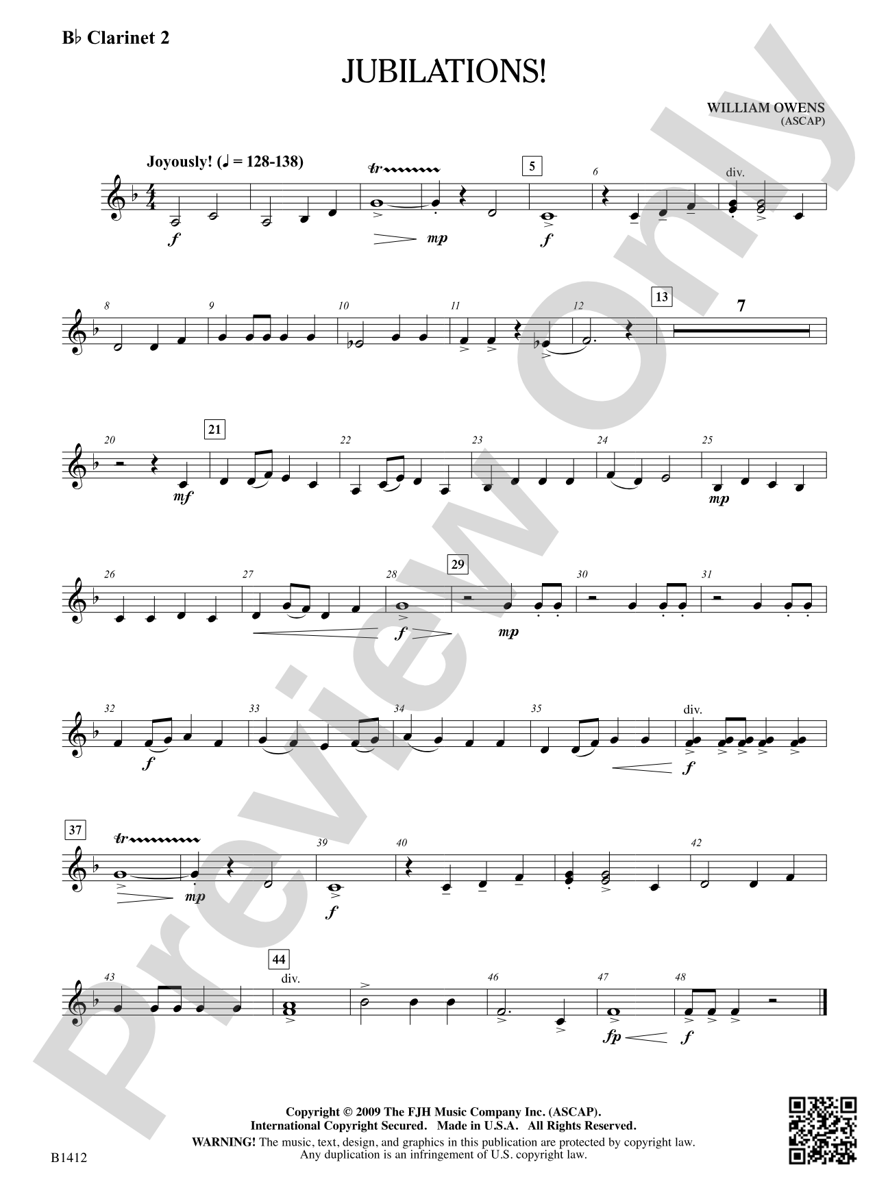 Jubilations!: B-flat Clarinet 2
