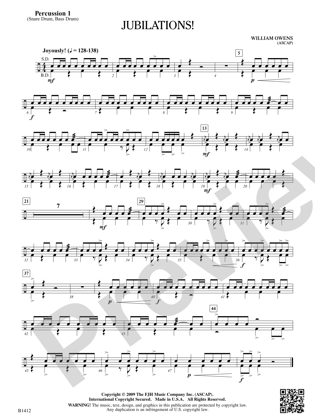 Jubilations!: Percussion 1