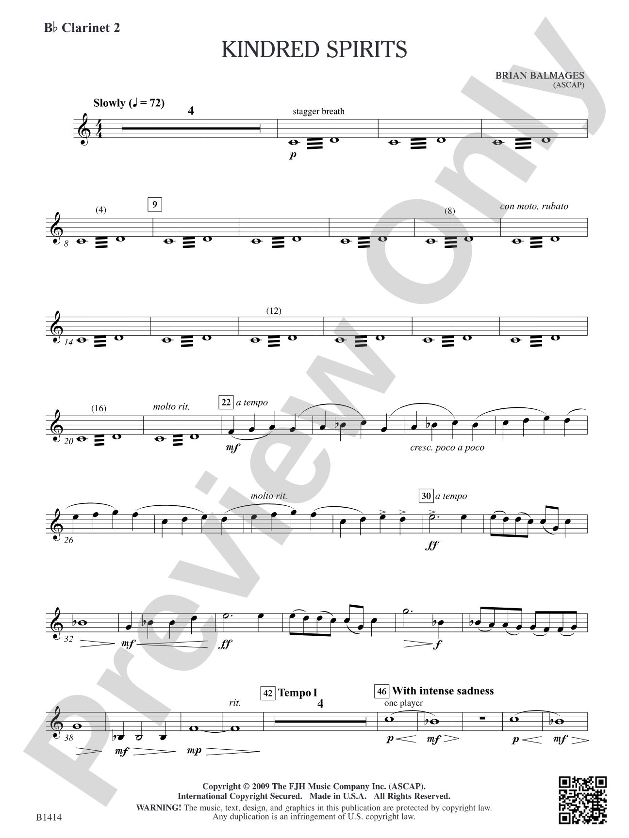 Kindred Spirits: B-flat Clarinet 2