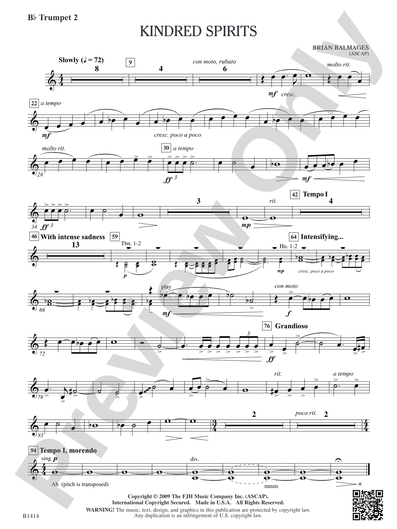 Kindred Spirits: B-flat Trumpet 2