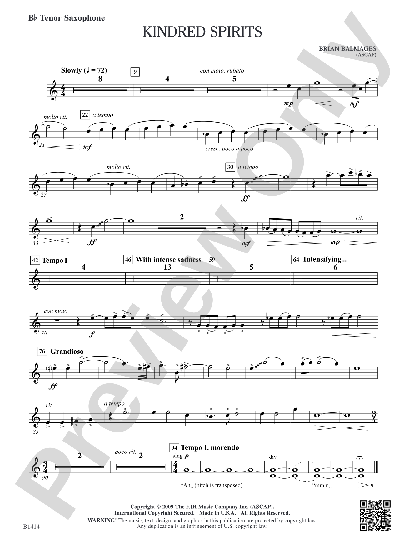 Kindred Spirits: B-flat Tenor Saxophone