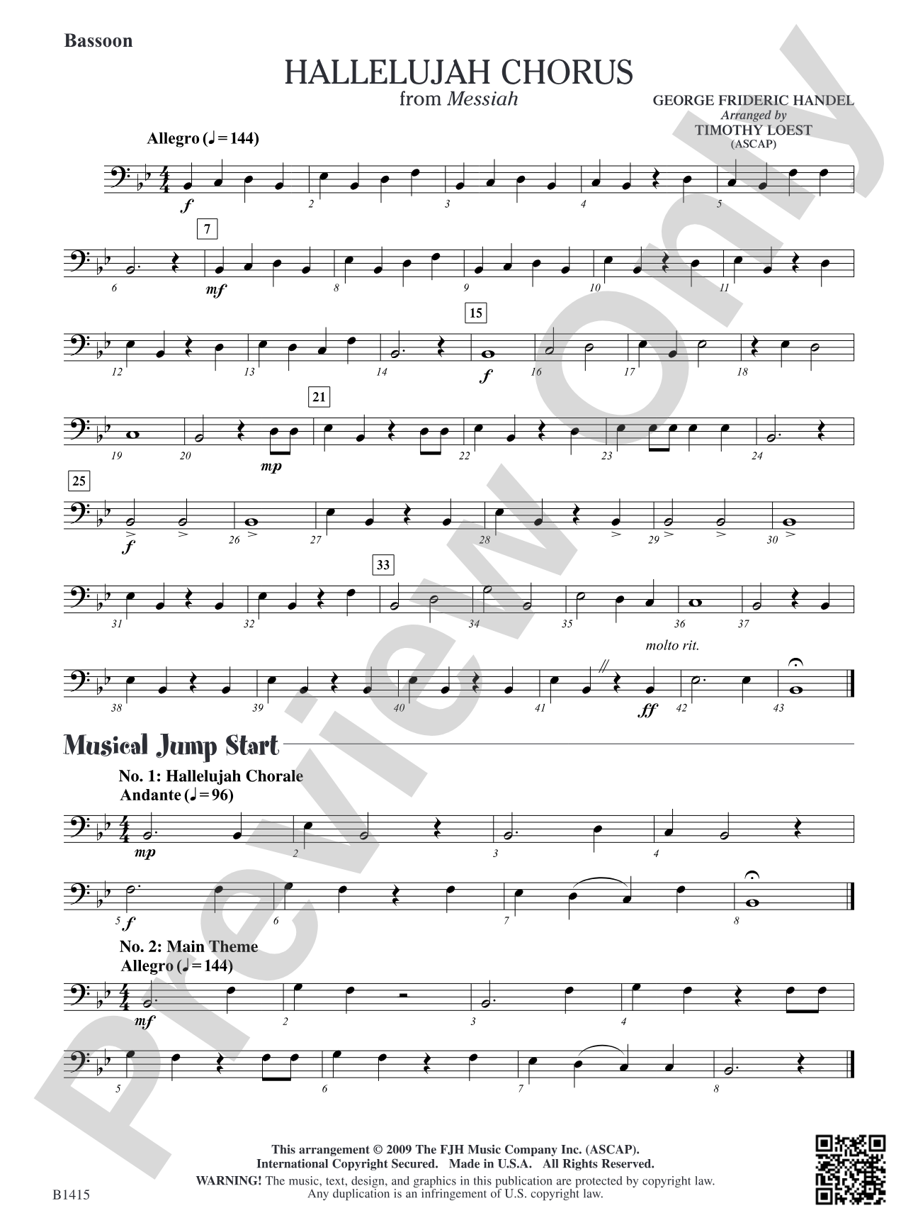 Hallelujah Chorus: Bassoon