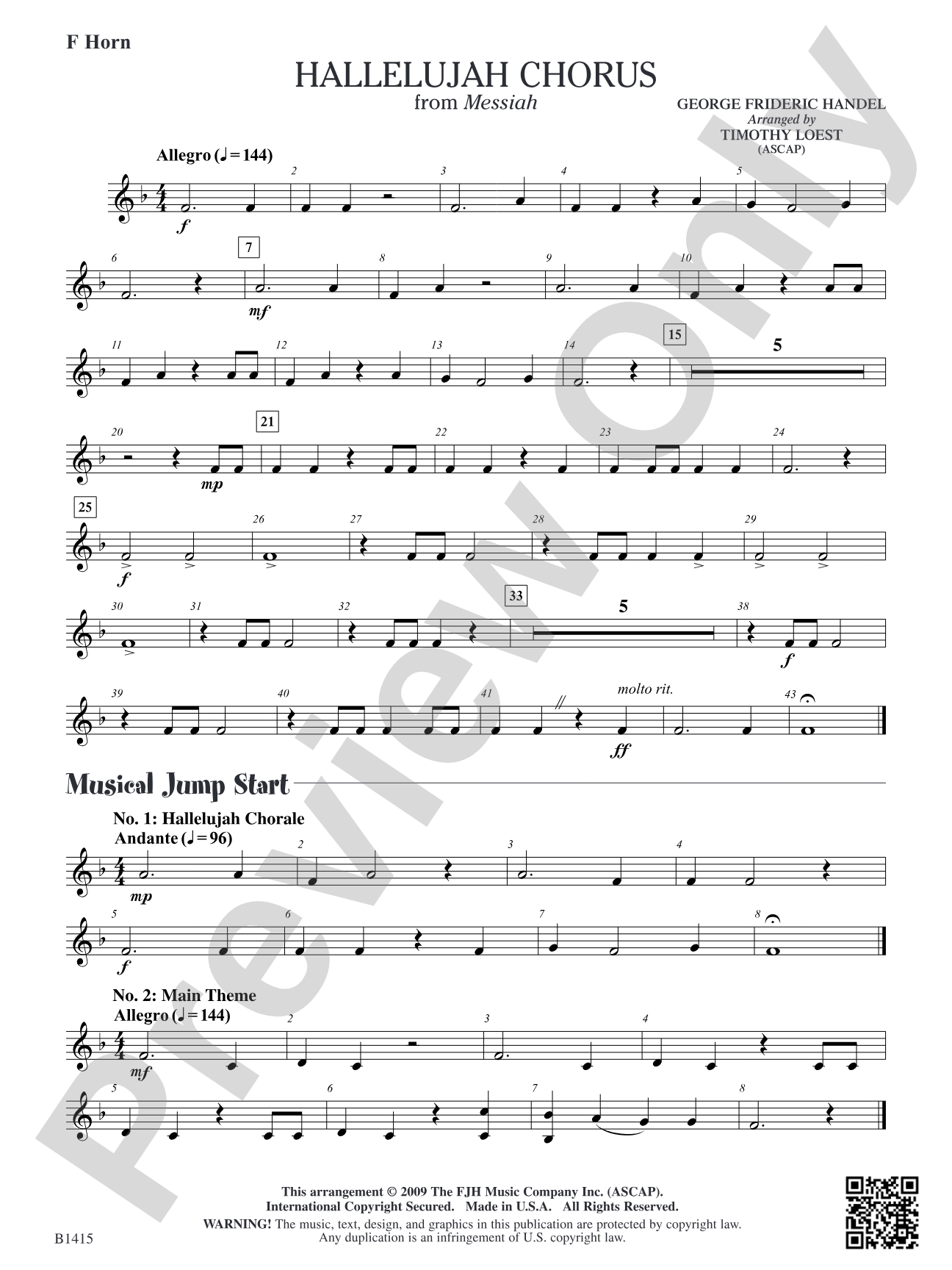 Hallelujah Chorus: F Horn