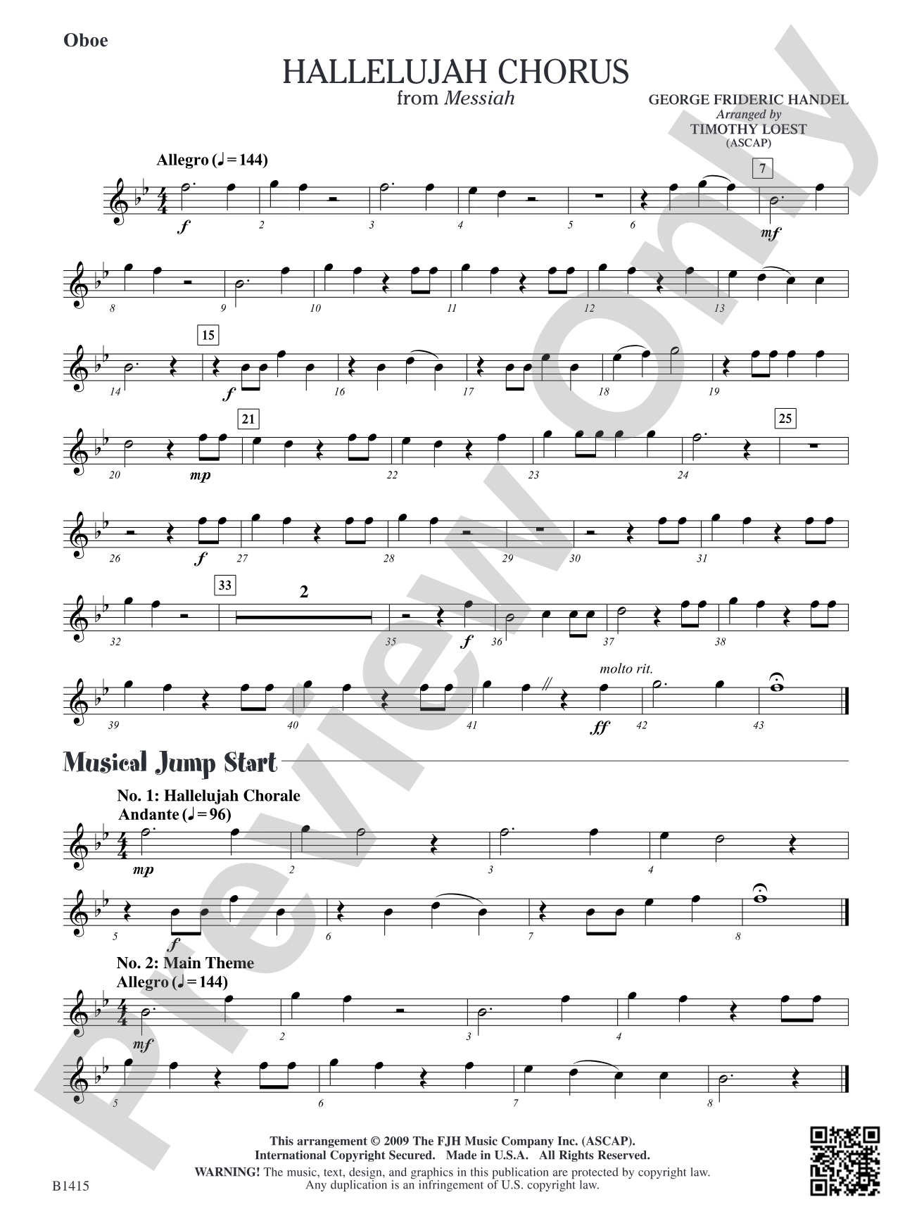 Hallelujah Chorus: Oboe