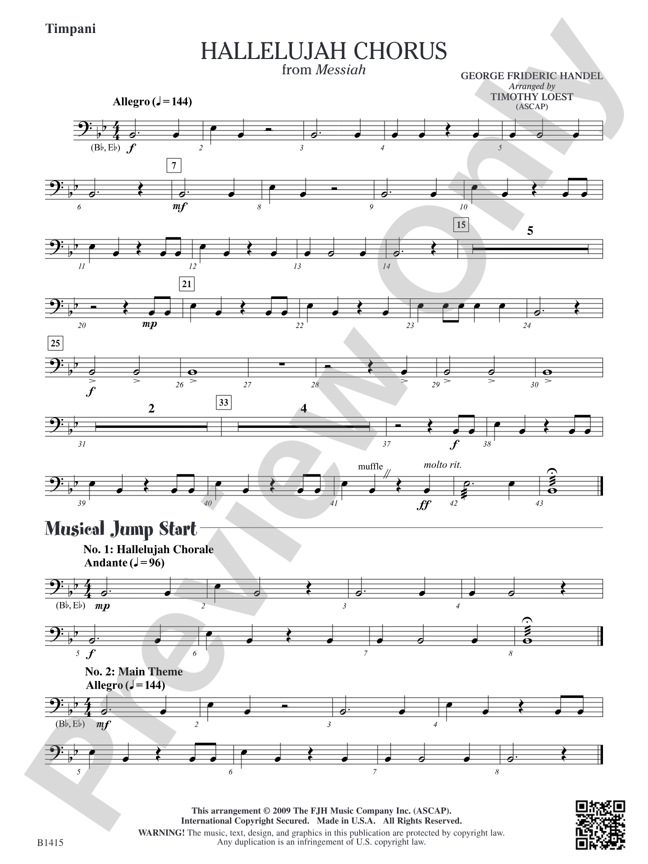 Hallelujah Chorus: Timpani (Opt.)