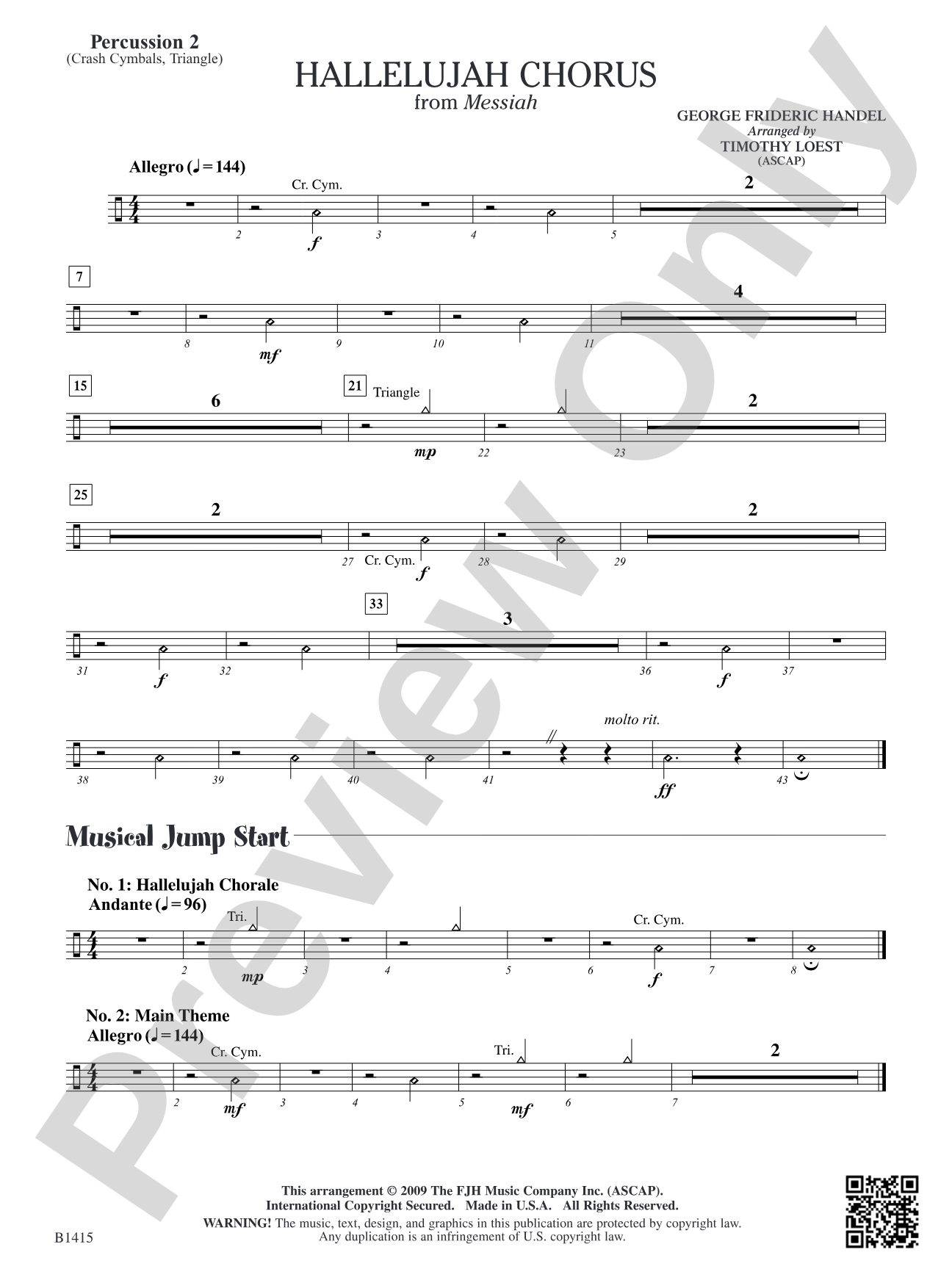 Hallelujah Chorus: Percussion 2