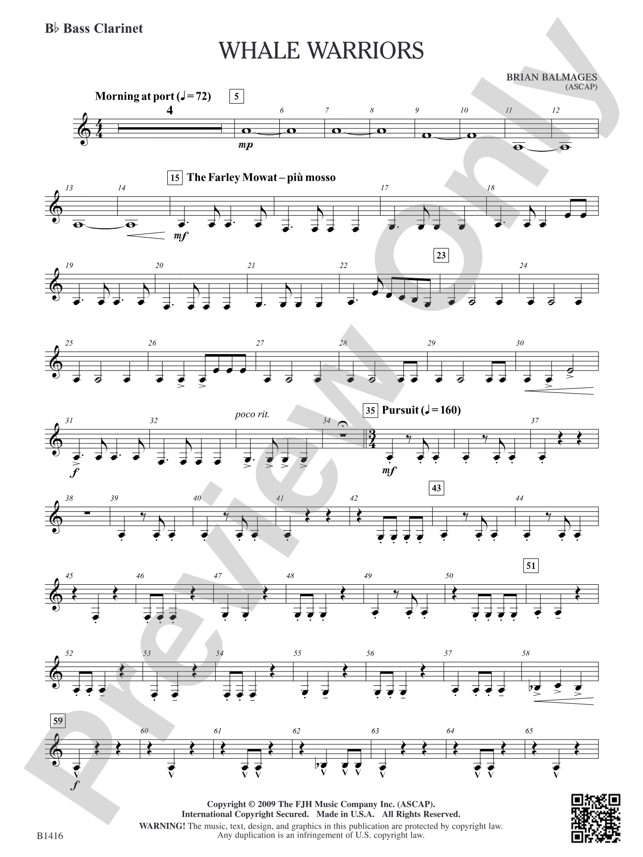 Whale Warriors: B-flat Bass Clarinet