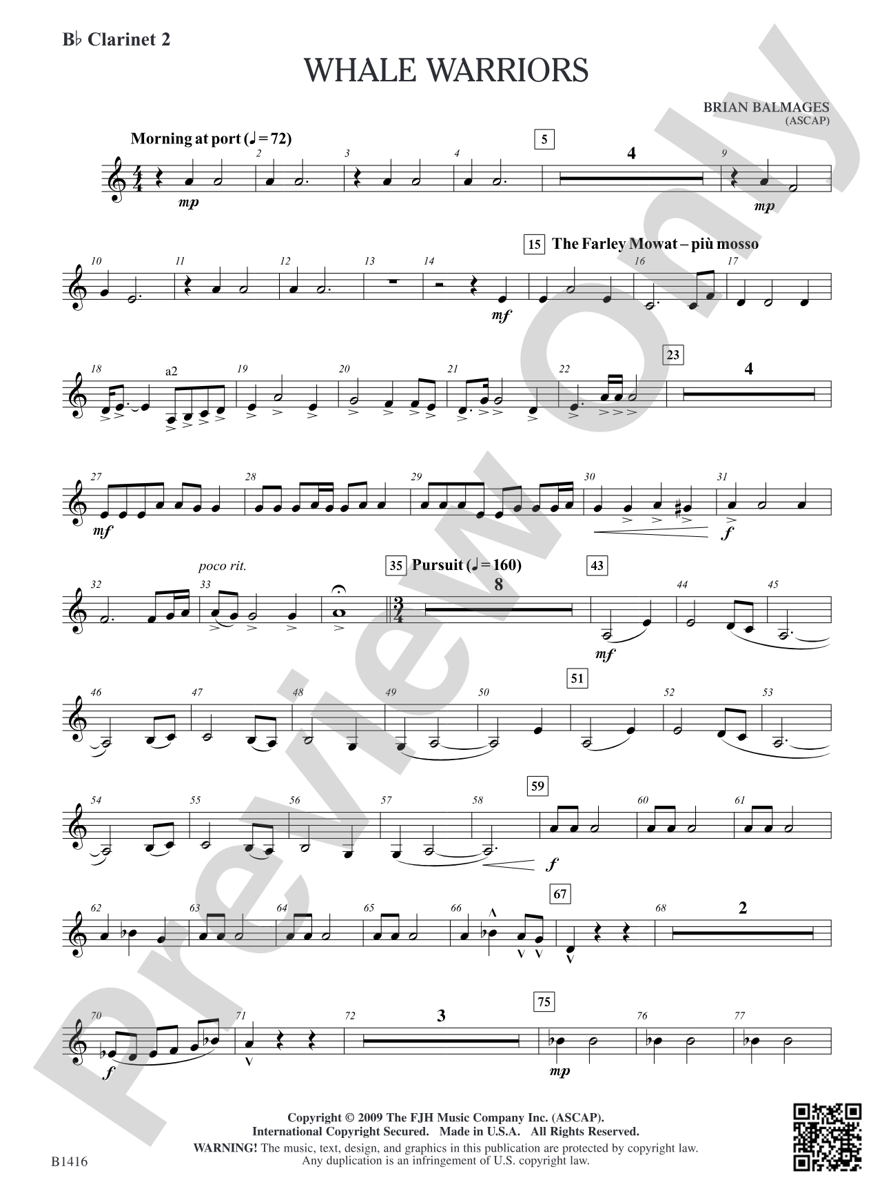 Whale Warriors: B-flat Clarinet 2