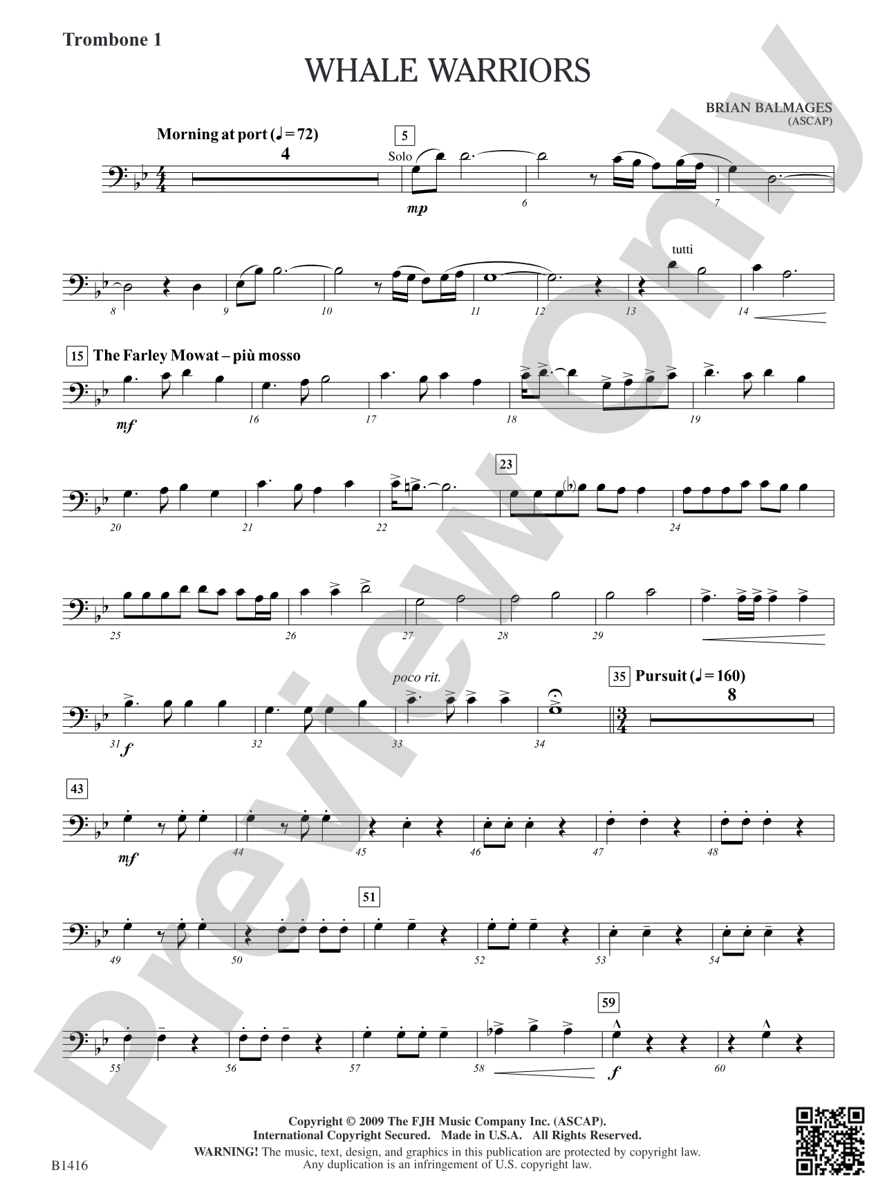 Whale Warriors: Trombone 1