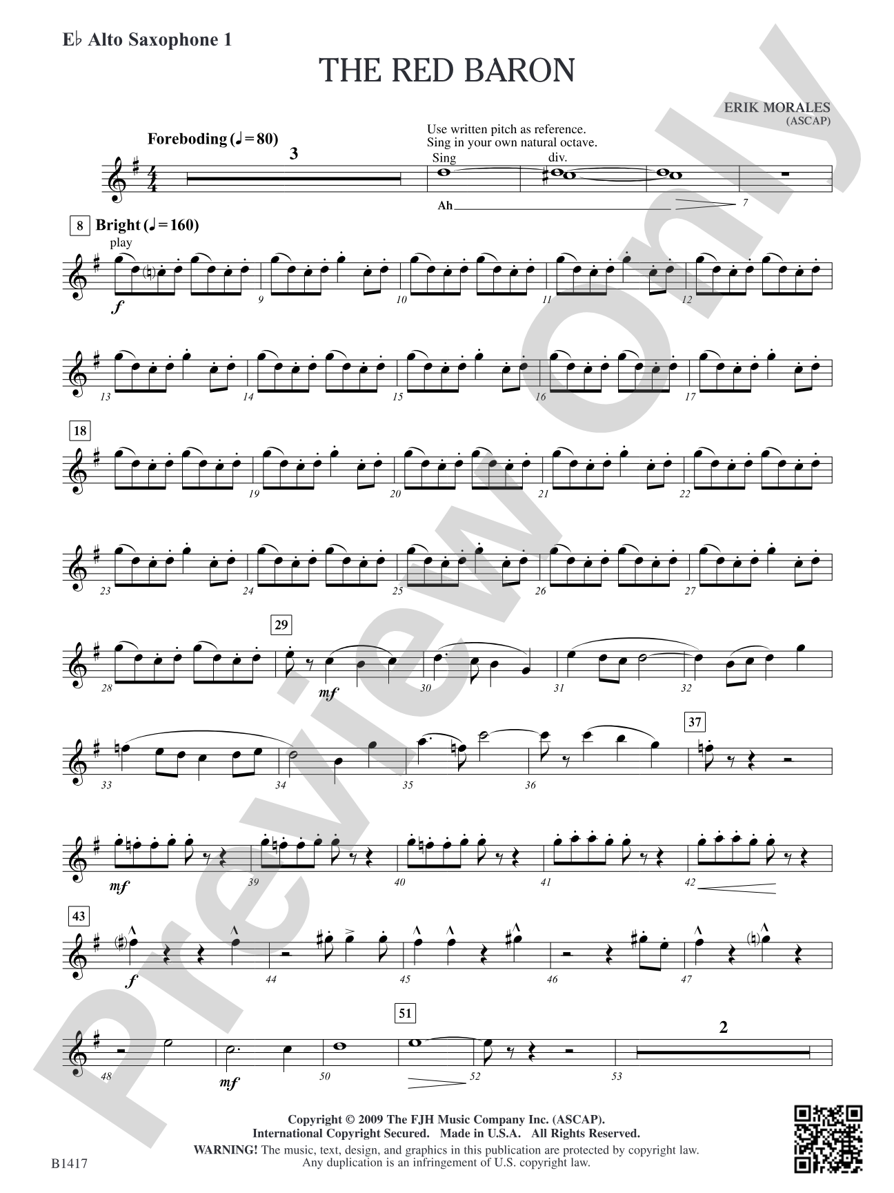 The Red Baron: E-flat Alto Saxophone 1