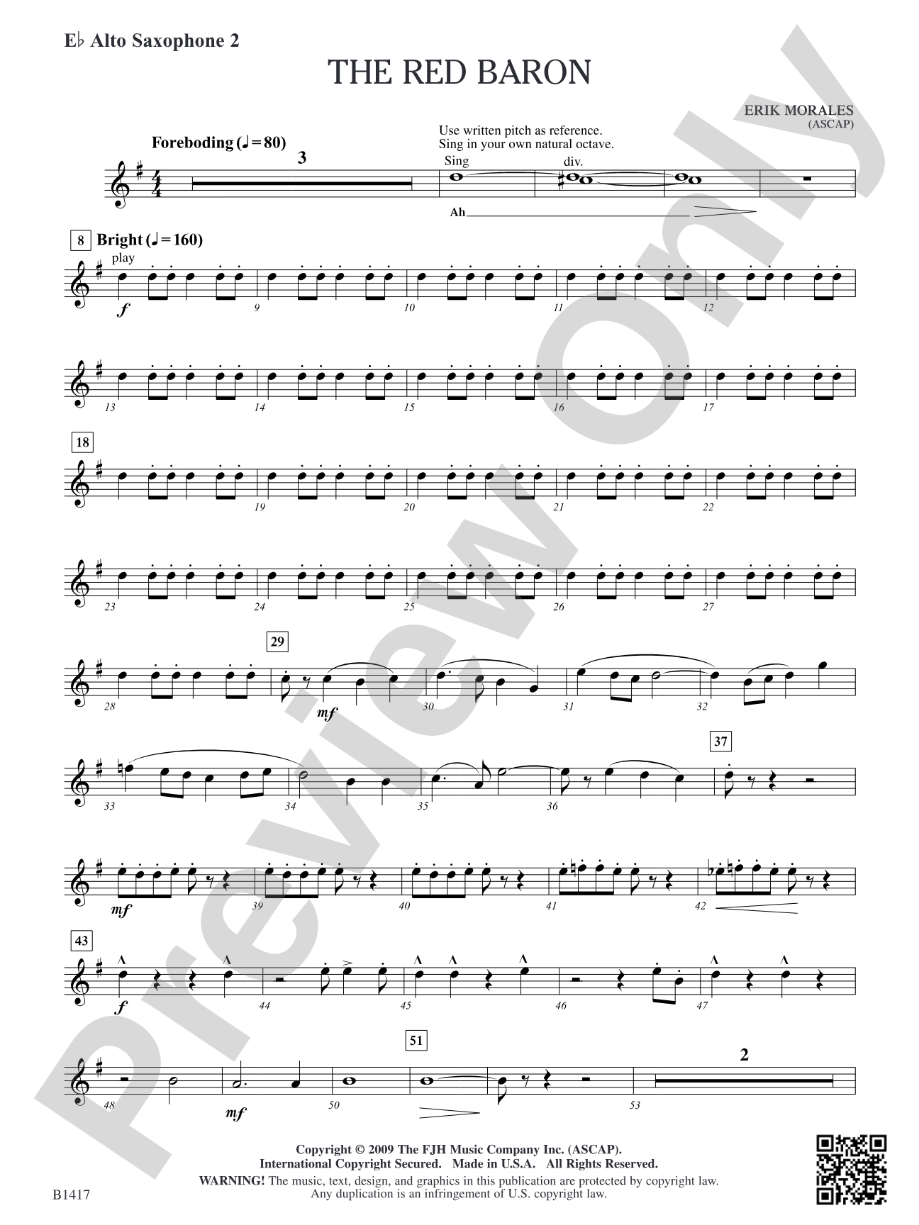 The Red Baron: E-flat Alto Saxophone 2