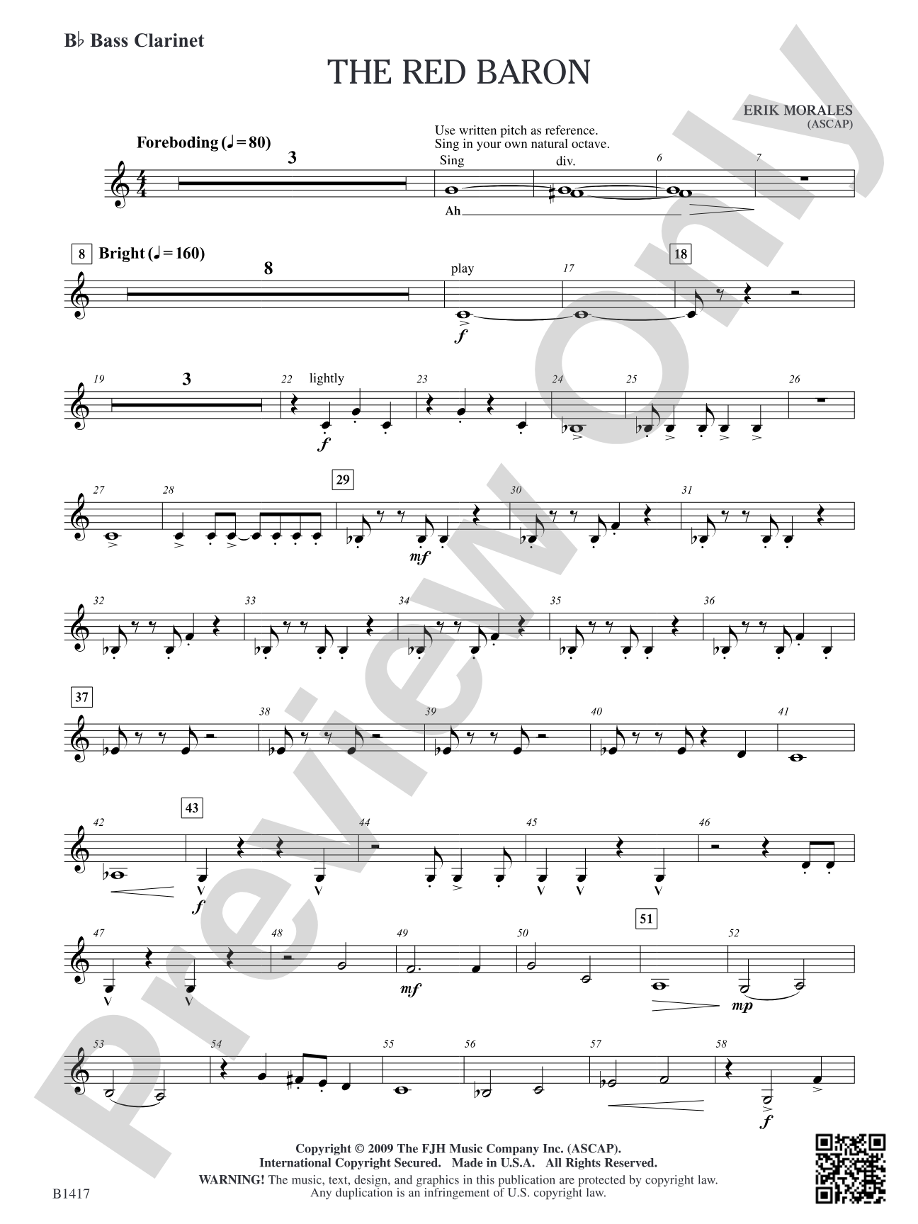 The Red Baron: B-flat Bass Clarinet