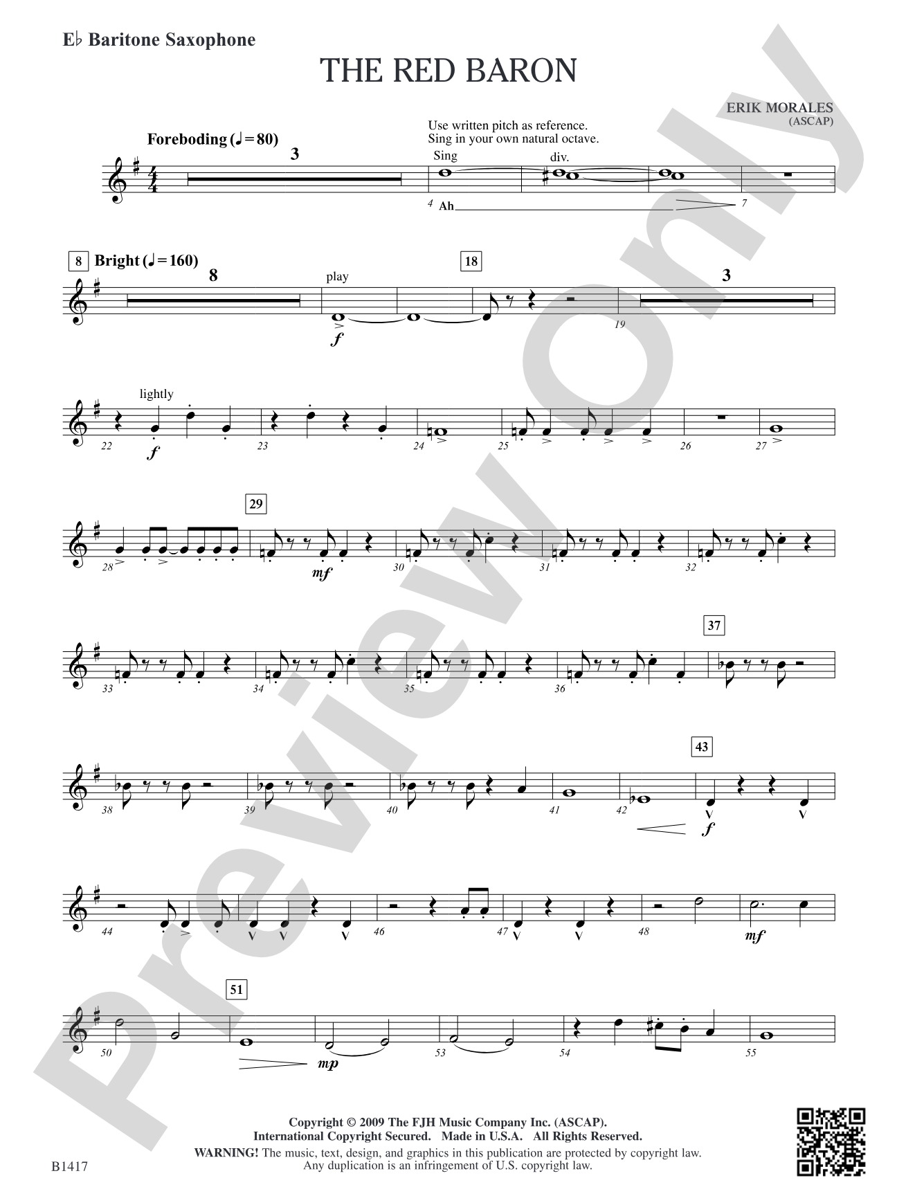 The Red Baron: E-flat Baritone Saxophone