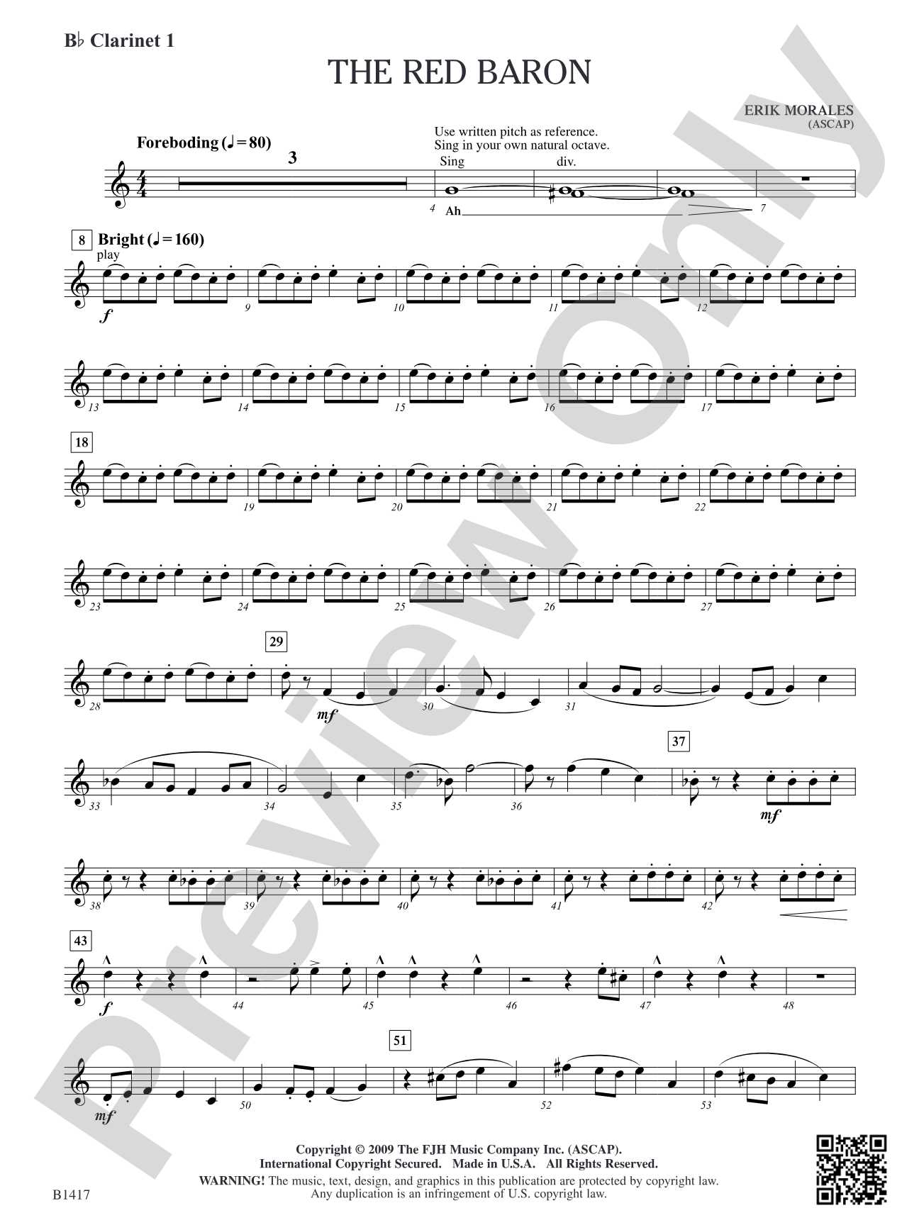 The Red Baron: B-flat Clarinet 1