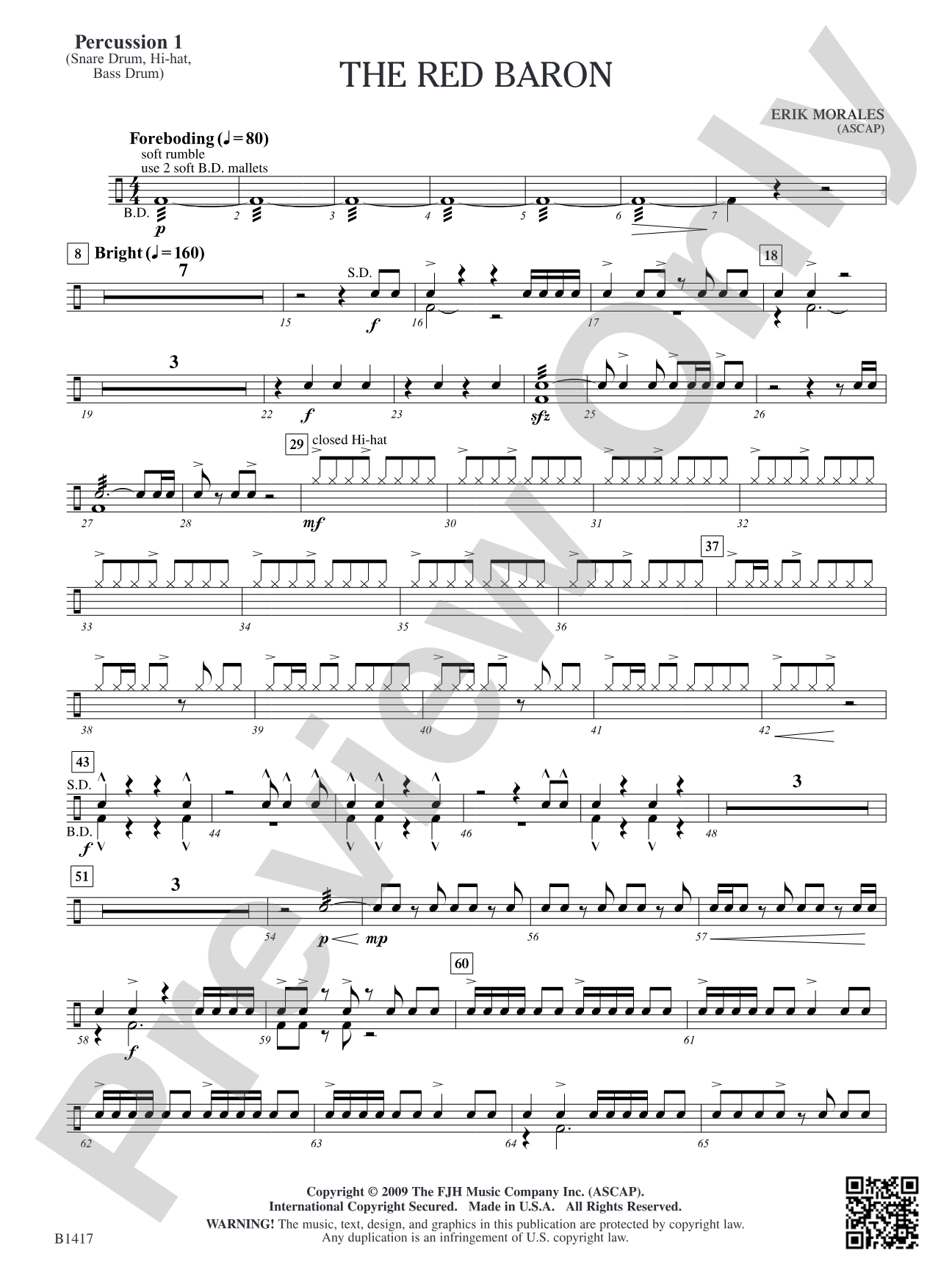 The Red Baron: Percussion 1