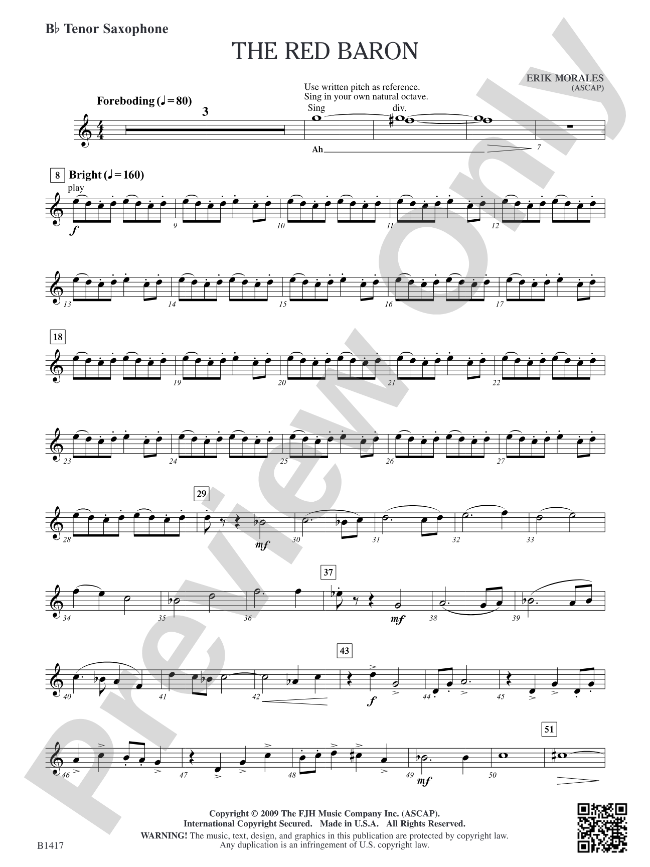 The Red Baron: B-flat Tenor Saxophone